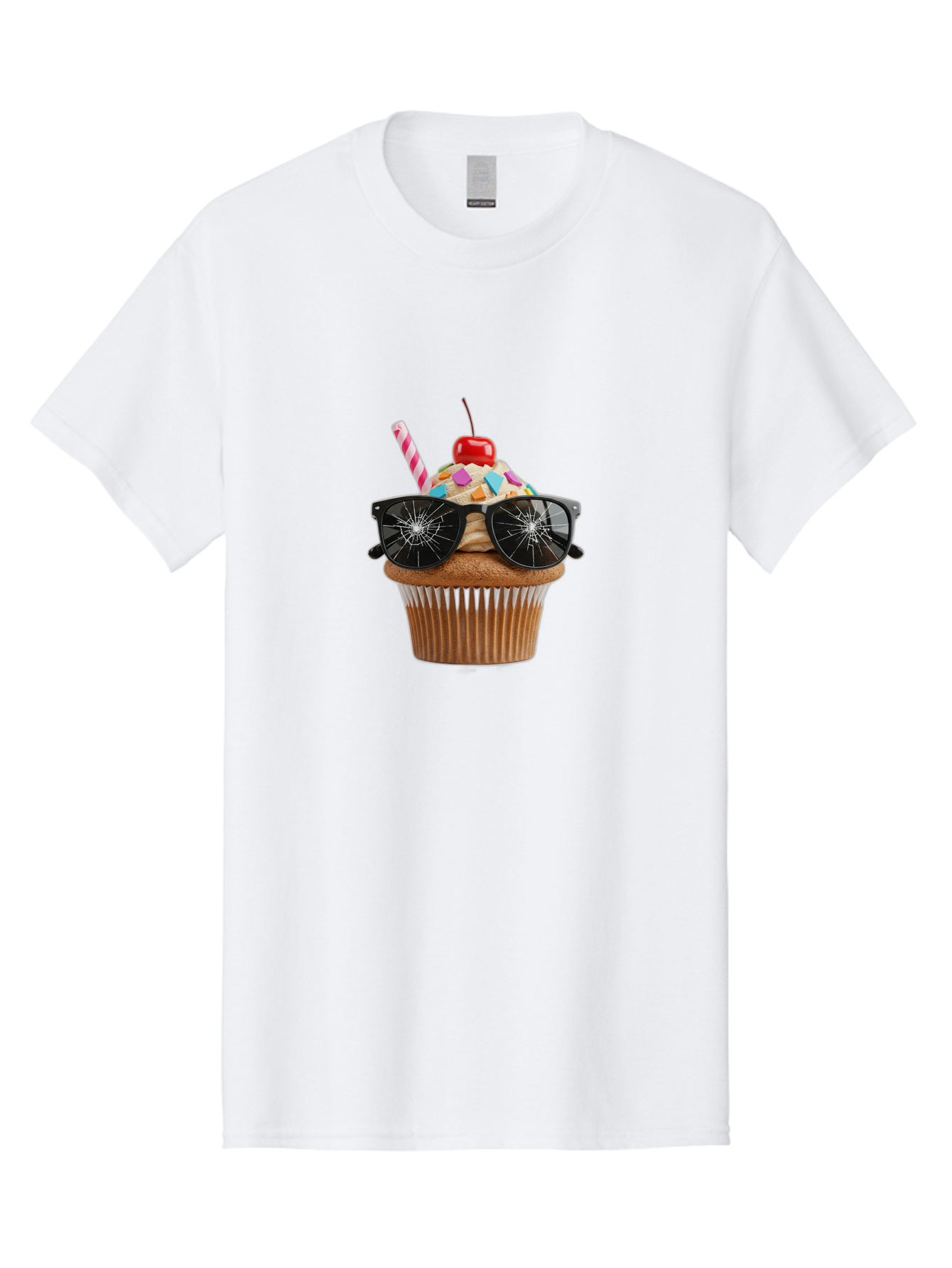 Cupcake-With-Sunglasses-4 Men'S Graphic Tee, 100% Cotton, Comfortable Casual Summer Wear, Machine Washable, Vintage Camera, Old Camera, Antique Camera, Black Camera, Classic Photography, Photography Equipment, Nostalgic Device, Film Camera, Bah875