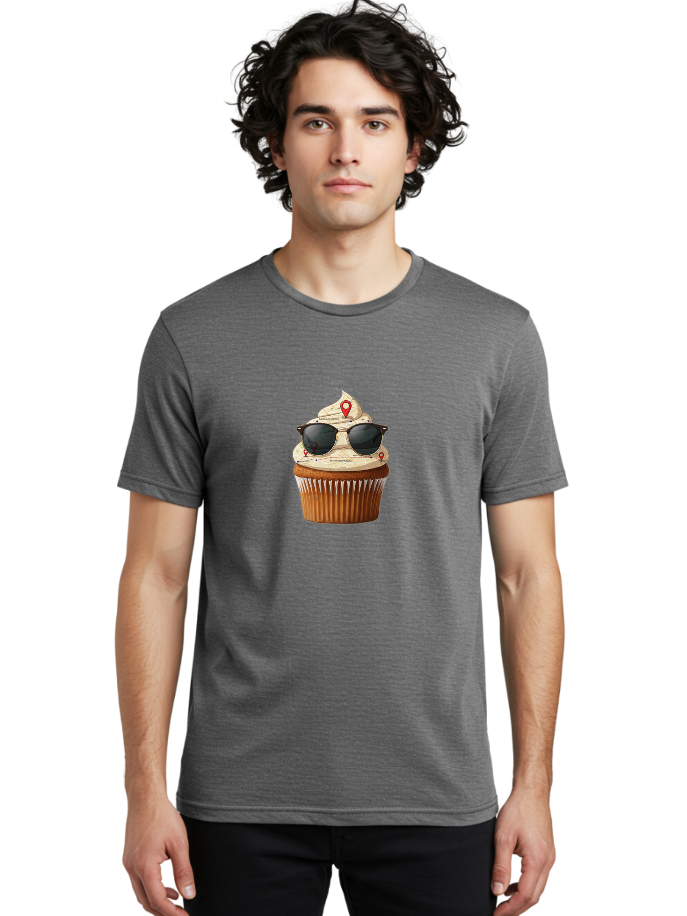 Cupcake-With-Sunglasses-6 Men'S Graphic Tee, 100% Cotton, Comfortable Casual Summer Wear, Machine Washable, Vintage Camera, Old Camera, Antique Camera, Black Camera, Classic Photography, Photography Equipment, Nostalgic Device, Film Camera, Bah877