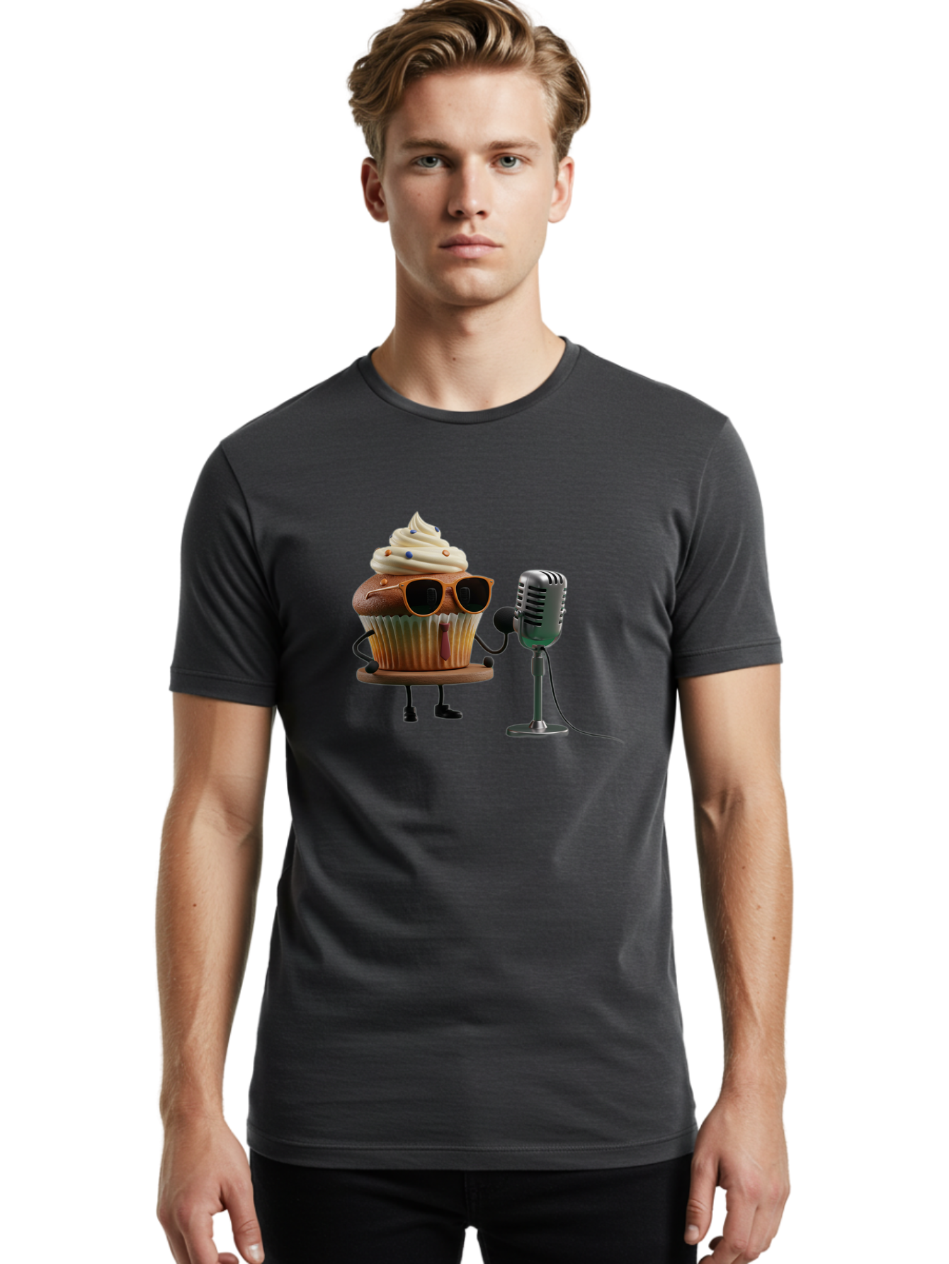 Cupcake-With-Sunglasses Men'S Graphic Tee, 100% Cotton, Comfortable Casual Summer Wear, Machine Washable, Vintage Camera, Old Camera, Antique Camera, Black Camera, Classic Photography, Photography Equipment, Nostalgic Device, Film Camera, Bah878