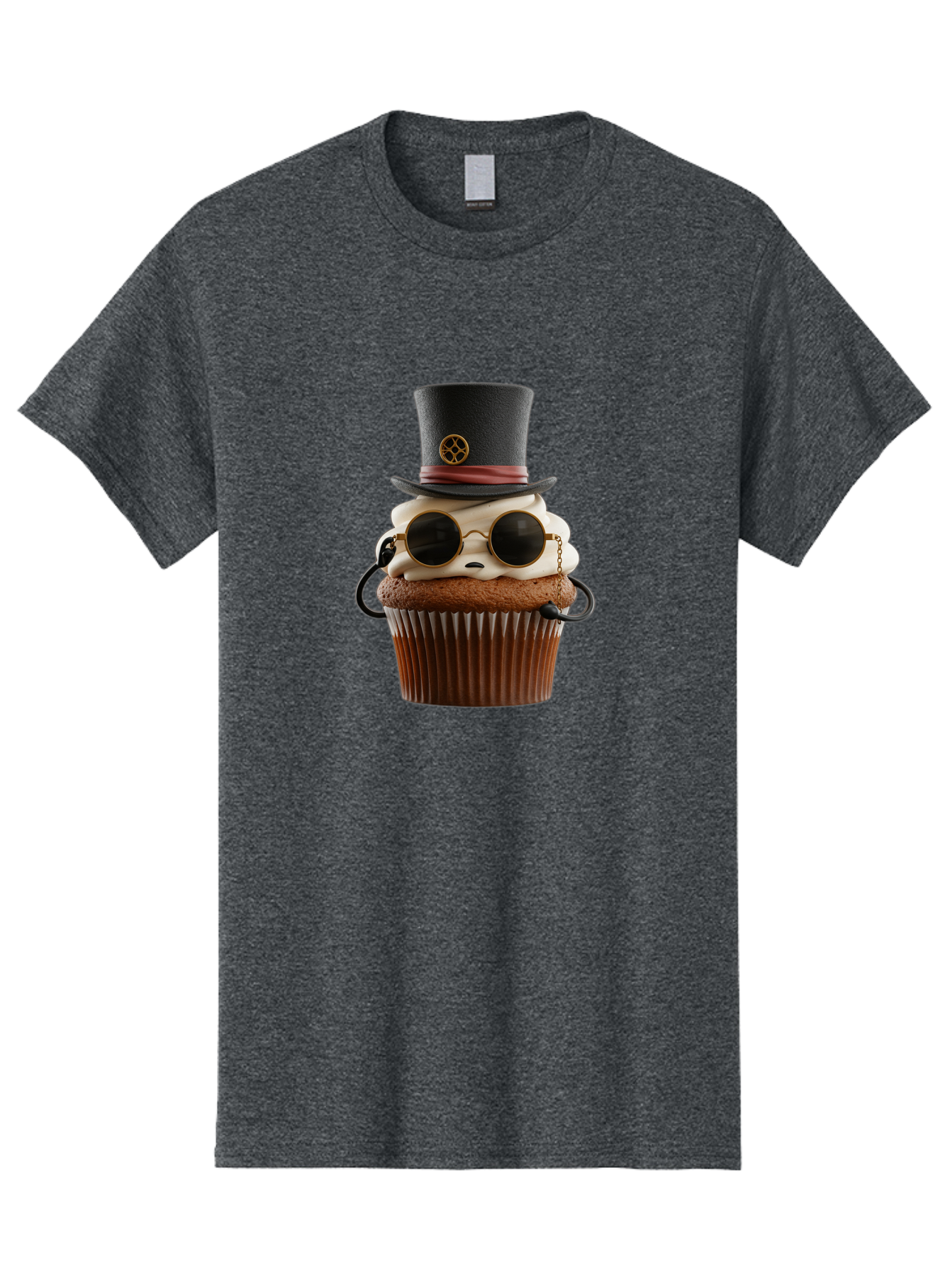 Cupcake-With-Top-Hat-And-Sunglasses Men'S Graphic Tee, 100% Cotton, Comfortable Casual Summer Wear, Machine Washable, Vintage Camera, Old Camera, Antique Camera, Black Camera, Classic Photography, Photography Equipment, Nostalgic Device, Bah879