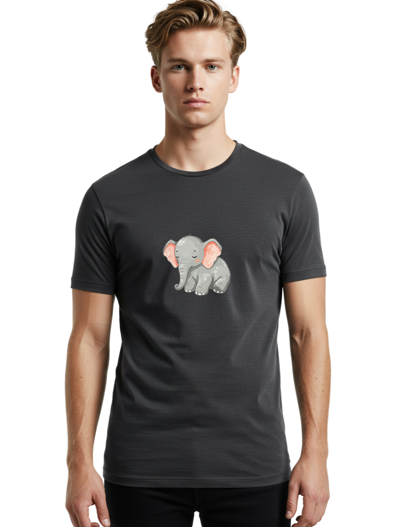 Cute-Elephant-1 Men'S Graphic Tee, 100% Cotton, Comfortable Casual Summer Wear, Machine Washable, Vintage Camera, Old Camera, Antique Camera, Black Camera, Classic Photography, Photography Equipment, Nostalgic Device, Film Camera, Camera Art Bah884