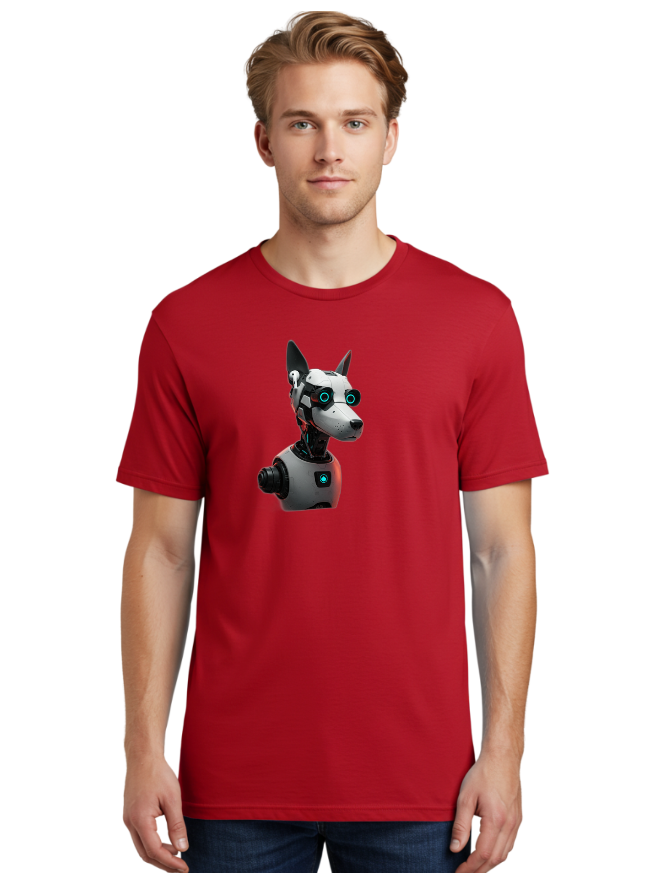 Cybernetic-Dog-Head Men'S Graphic Tee, 100% Cotton, Comfortable Casual Summer Wear, Machine Washable, Vintage Camera, Old Camera, Antique Camera, Black Camera, Classic Photography, Photography Equipment, Nostalgic Device, Film Camera, Bah887
