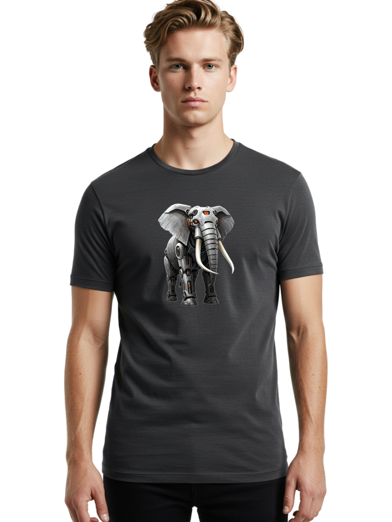 Cybernetic-Elephant Men'S Graphic Tee, 100% Cotton, Comfortable Casual Summer Wear, Machine Washable, Vintage Camera, Old Camera, Antique Camera, Black Camera, Classic Photography, Photography Equipment, Nostalgic Device, Film Camera, Bah888