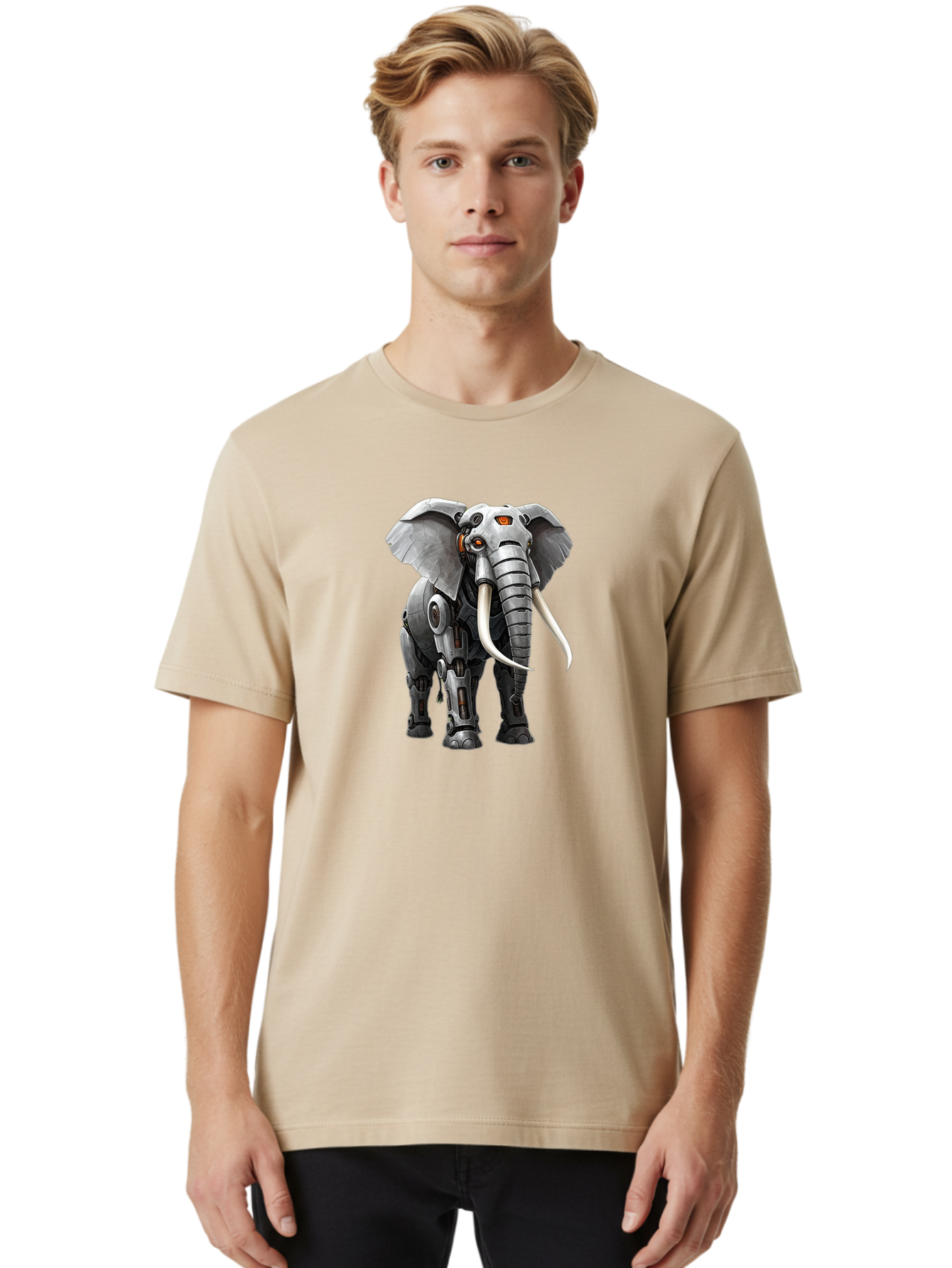 Cybernetic-Elephant Men'S Graphic Tee, 100% Cotton, Comfortable Casual Summer Wear, Machine Washable, Vintage Camera, Old Camera, Antique Camera, Black Camera, Classic Photography, Photography Equipment, Nostalgic Device, Film Camera, Bah888