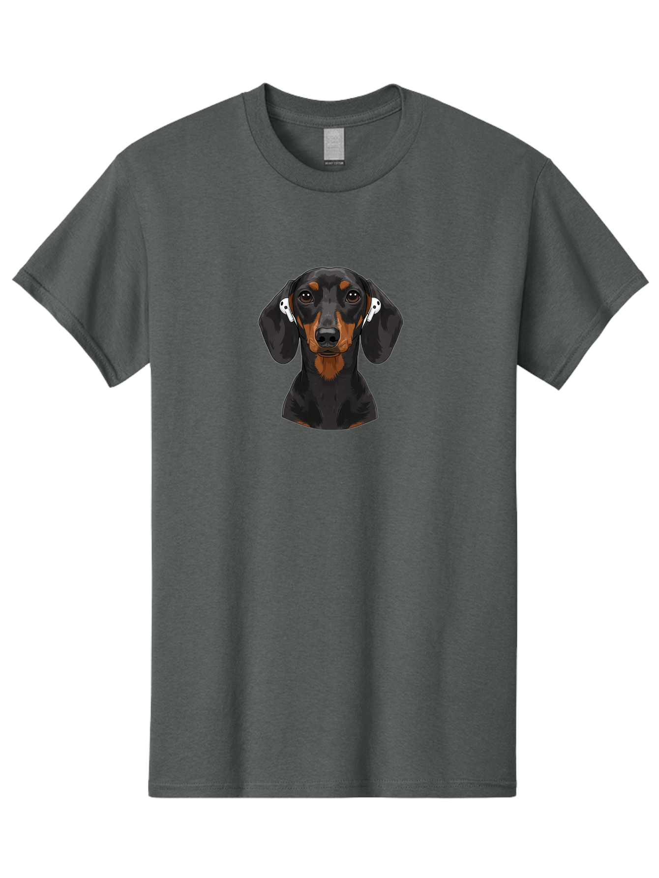 Dachshund-With-Airpods Men'S Graphic Tee, 100% Cotton, Comfortable Casual Summer Wear, Machine Washable, Vintage Camera, Old Camera, Antique Camera, Black Camera, Classic Photography, Photography Equipment, Nostalgic Device, Film Camera, Bah892