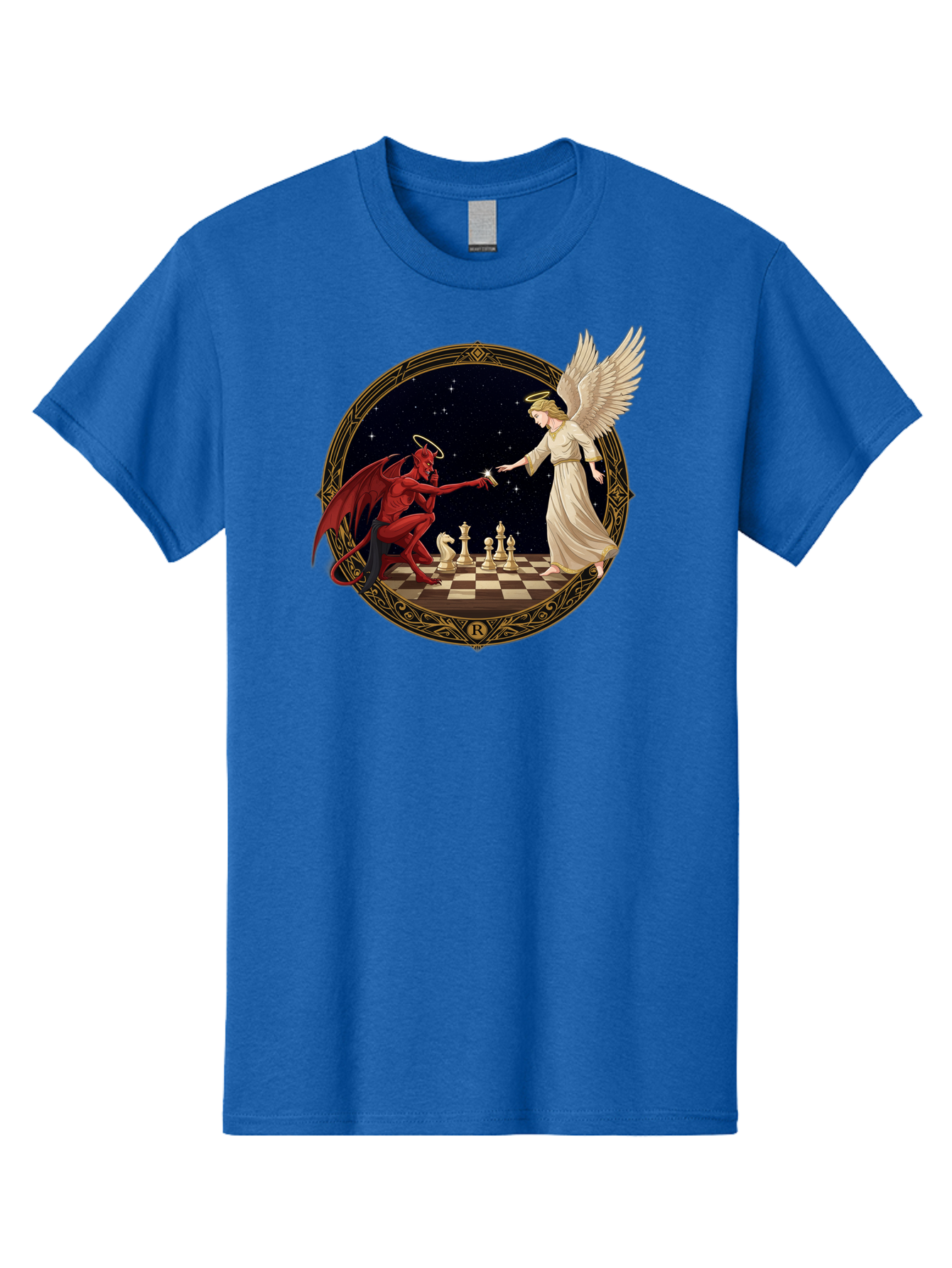 Demon-And-Angel-Playing-Chess Men'S Graphic Tee, 100% Cotton, Comfortable Casual Summer Wear, Machine Washable, Vintage Camera, Old Camera, Antique Camera, Black Camera, Classic Photography, Photography Equipment, Nostalgic Device, Bah897