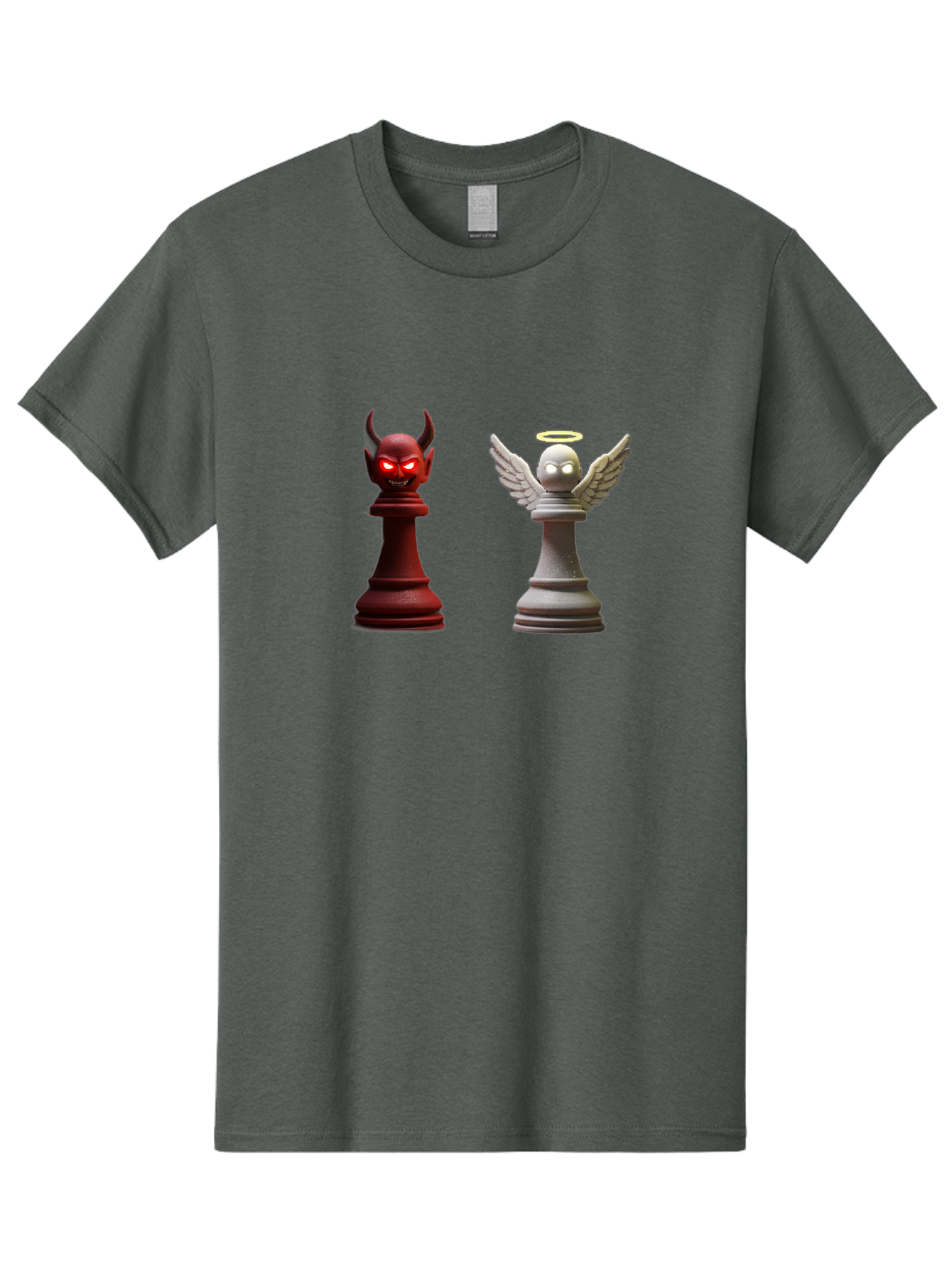 Devil-And-Angel-Chess-Pieces Men'S Graphic Tee, 100% Cotton, Comfortable Casual Summer Wear, Machine Washable, Vintage Camera, Old Camera, Antique Camera, Black Camera, Classic Photography, Photography Equipment, Nostalgic Device, Film Camera, Bah898