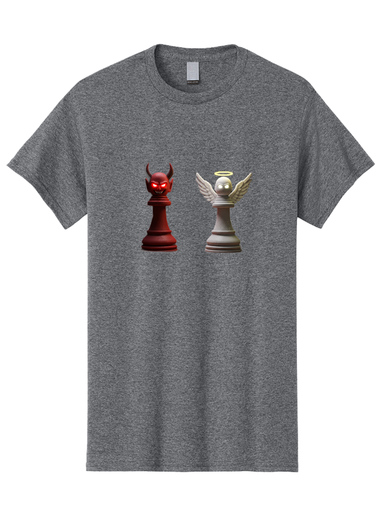 Devil-And-Angel-Chess-Pieces Men'S Graphic Tee, 100% Cotton, Comfortable Casual Summer Wear, Machine Washable, Vintage Camera, Old Camera, Antique Camera, Black Camera, Classic Photography, Photography Equipment, Nostalgic Device, Film Camera, Bah898