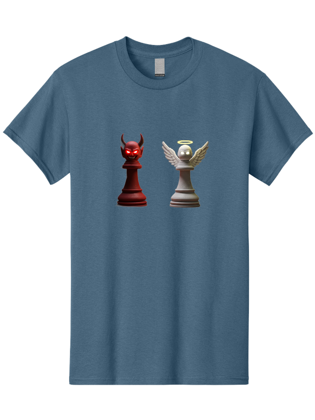 Devil-And-Angel-Chess-Pieces Men'S Graphic Tee, 100% Cotton, Comfortable Casual Summer Wear, Machine Washable, Vintage Camera, Old Camera, Antique Camera, Black Camera, Classic Photography, Photography Equipment, Nostalgic Device, Film Camera, Bah898
