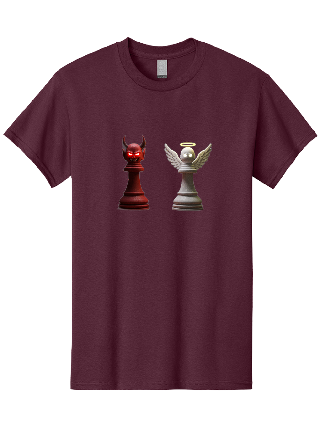 Devil-And-Angel-Chess-Pieces Men'S Graphic Tee, 100% Cotton, Comfortable Casual Summer Wear, Machine Washable, Vintage Camera, Old Camera, Antique Camera, Black Camera, Classic Photography, Photography Equipment, Nostalgic Device, Film Camera, Bah898