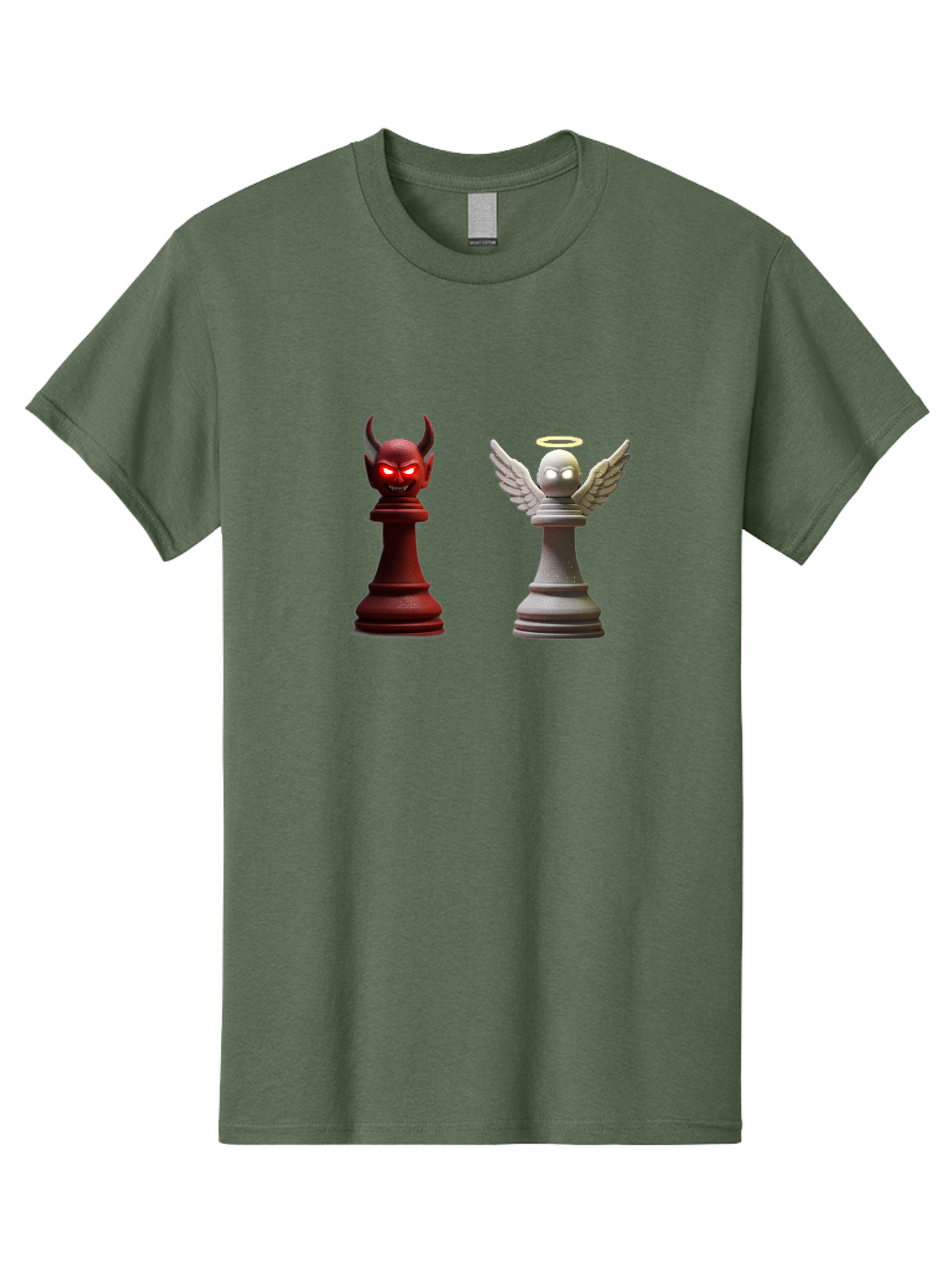 Devil-And-Angel-Chess-Pieces Men'S Graphic Tee, 100% Cotton, Comfortable Casual Summer Wear, Machine Washable, Vintage Camera, Old Camera, Antique Camera, Black Camera, Classic Photography, Photography Equipment, Nostalgic Device, Film Camera, Bah898