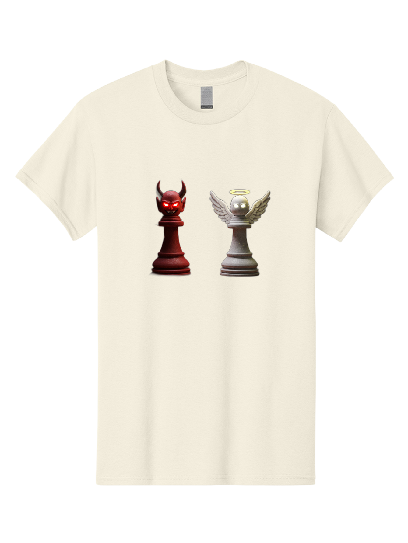 Devil-And-Angel-Chess-Pieces Men'S Graphic Tee, 100% Cotton, Comfortable Casual Summer Wear, Machine Washable, Vintage Camera, Old Camera, Antique Camera, Black Camera, Classic Photography, Photography Equipment, Nostalgic Device, Film Camera, Bah898