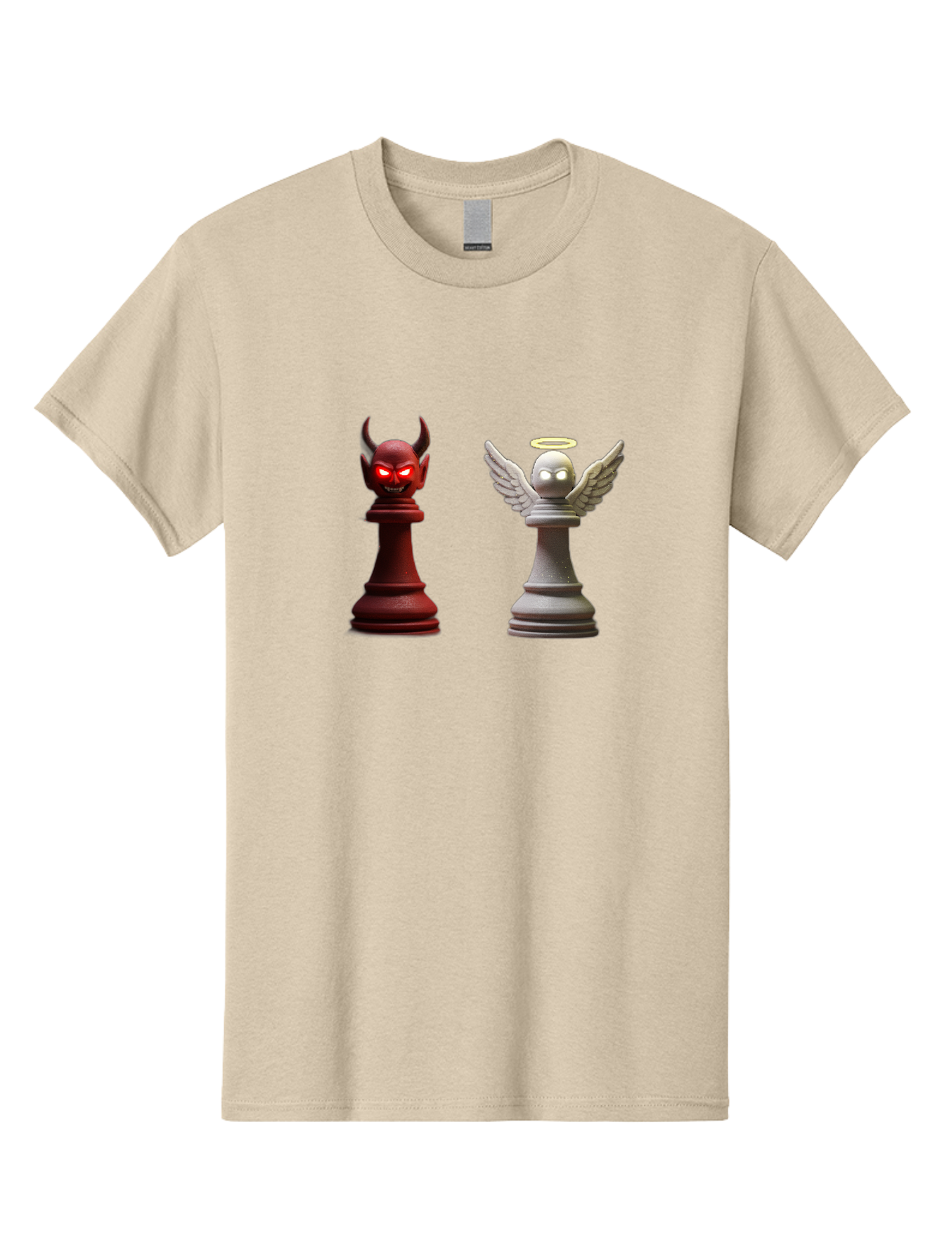 Devil-And-Angel-Chess-Pieces Men'S Graphic Tee, 100% Cotton, Comfortable Casual Summer Wear, Machine Washable, Vintage Camera, Old Camera, Antique Camera, Black Camera, Classic Photography, Photography Equipment, Nostalgic Device, Film Camera, Bah898