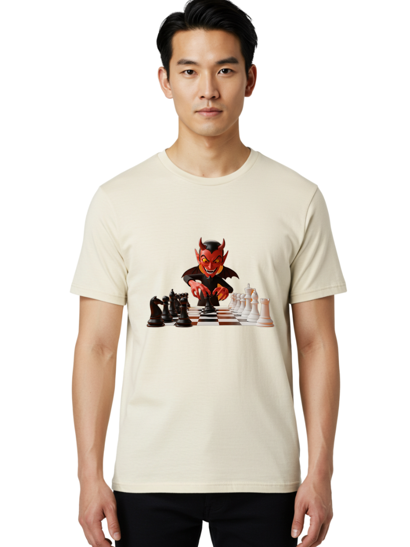 Devil-Playing-Chess Men'S Graphic Tee, 100% Cotton, Comfortable Casual Summer Wear, Machine Washable, Vintage Camera, Old Camera, Antique Camera, Black Camera, Classic Photography, Photography Equipment, Nostalgic Device, Film Camera, Bah902
