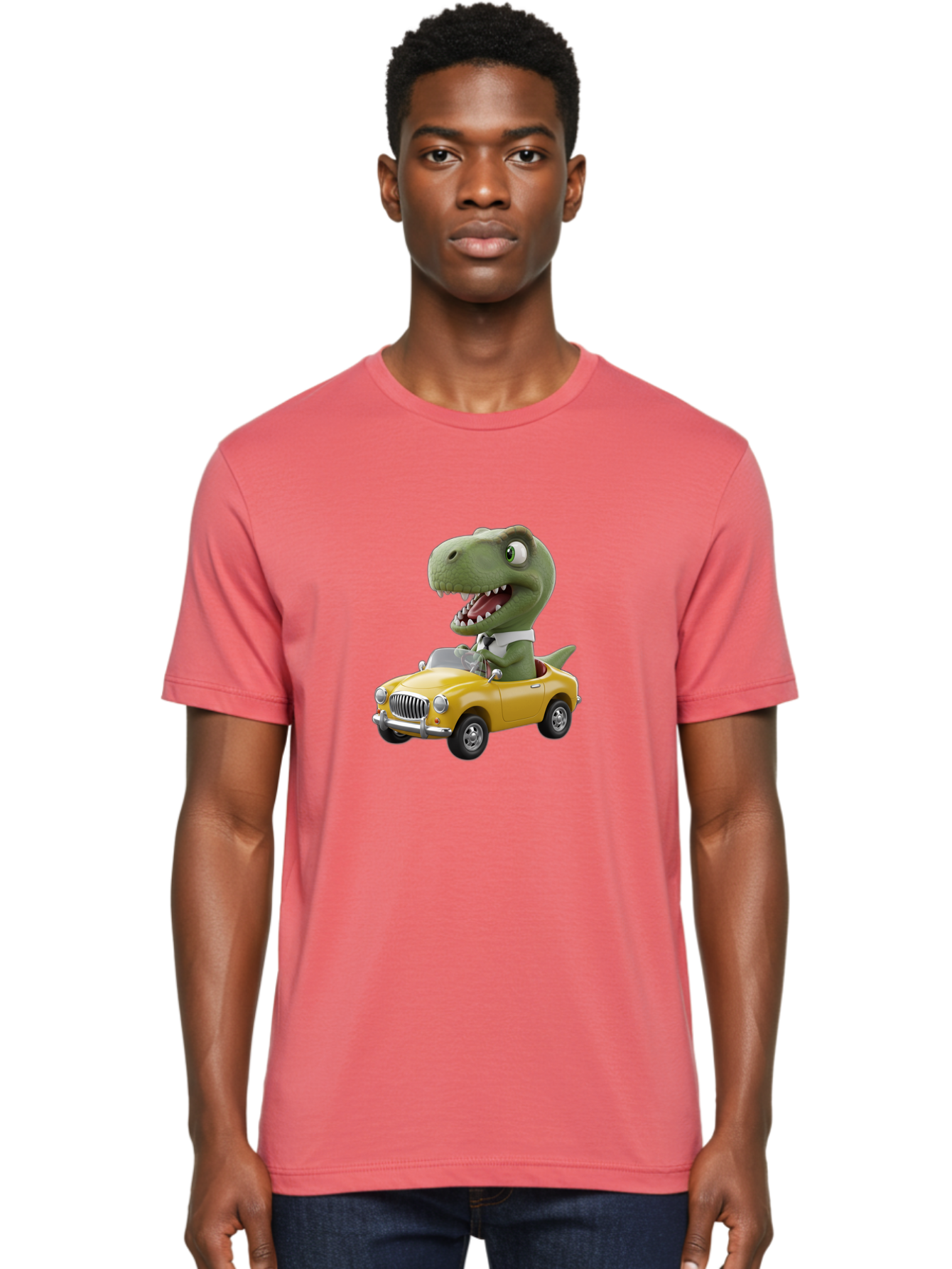 Dino-Driving-Convertible Men'S Graphic Tee, 100% Cotton, Comfortable Casual Summer Wear, Machine Washable, Vintage Camera, Old Camera, Antique Camera, Black Camera, Classic Photography, Photography Equipment, Nostalgic Device, Film Camera, Bah909