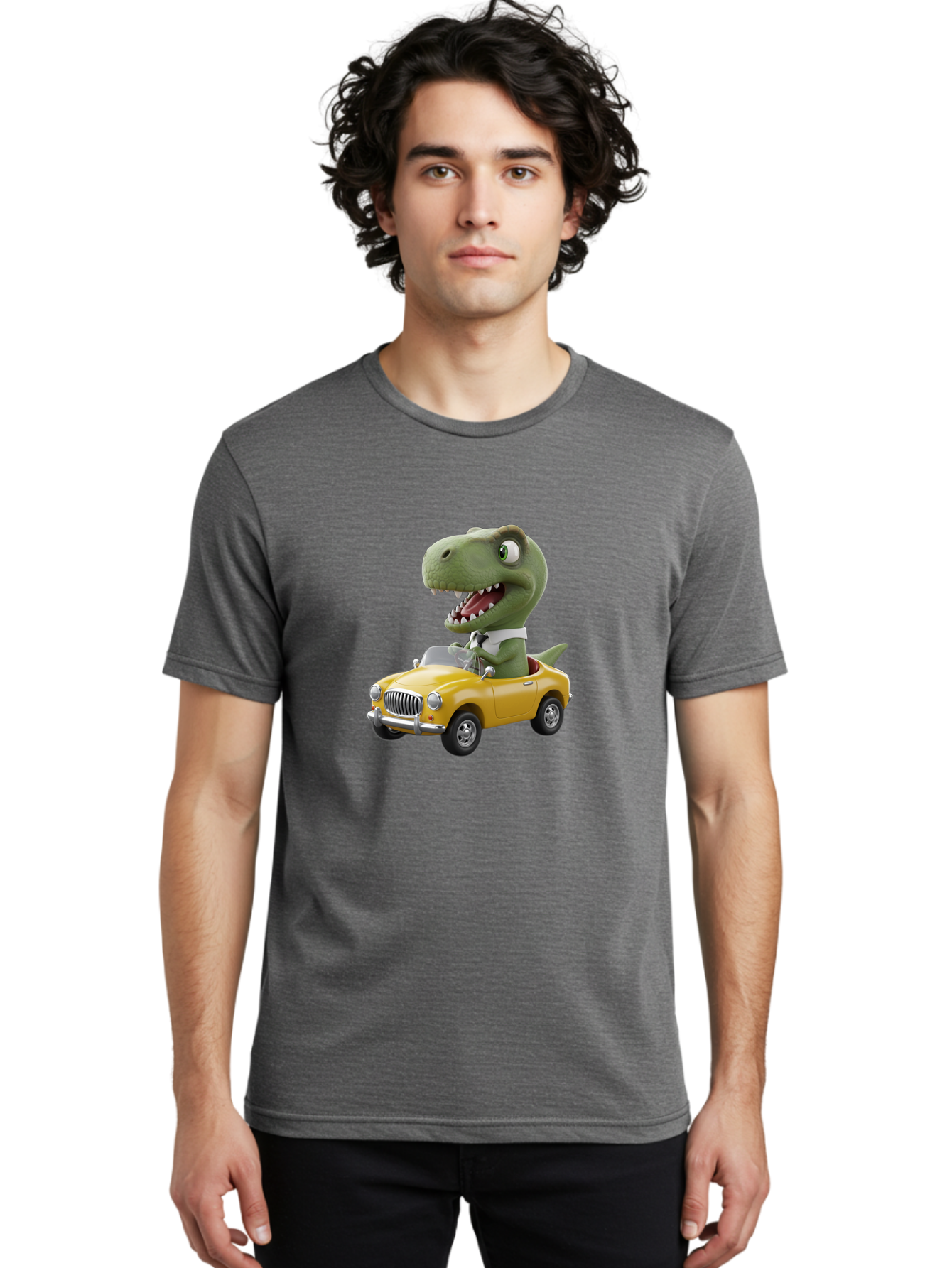 Dino-Driving-Convertible Men'S Graphic Tee, 100% Cotton, Comfortable Casual Summer Wear, Machine Washable, Vintage Camera, Old Camera, Antique Camera, Black Camera, Classic Photography, Photography Equipment, Nostalgic Device, Film Camera, Bah909