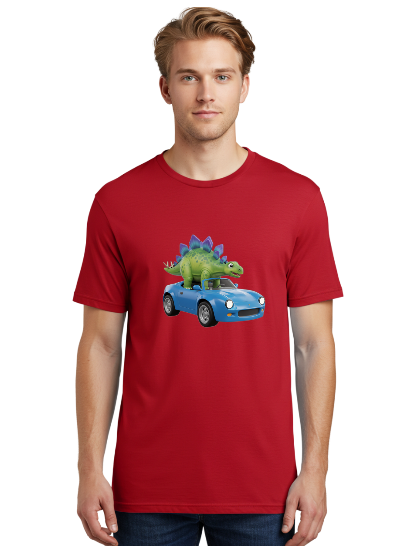 Dino-In-Blue-Car Men'S Graphic Tee, 100% Cotton, Comfortable Casual Summer Wear, Machine Washable, Vintage Camera, Old Camera, Antique Camera, Black Camera, Classic Photography, Photography Equipment, Nostalgic Device, Film Camera, Camera Art Bah914