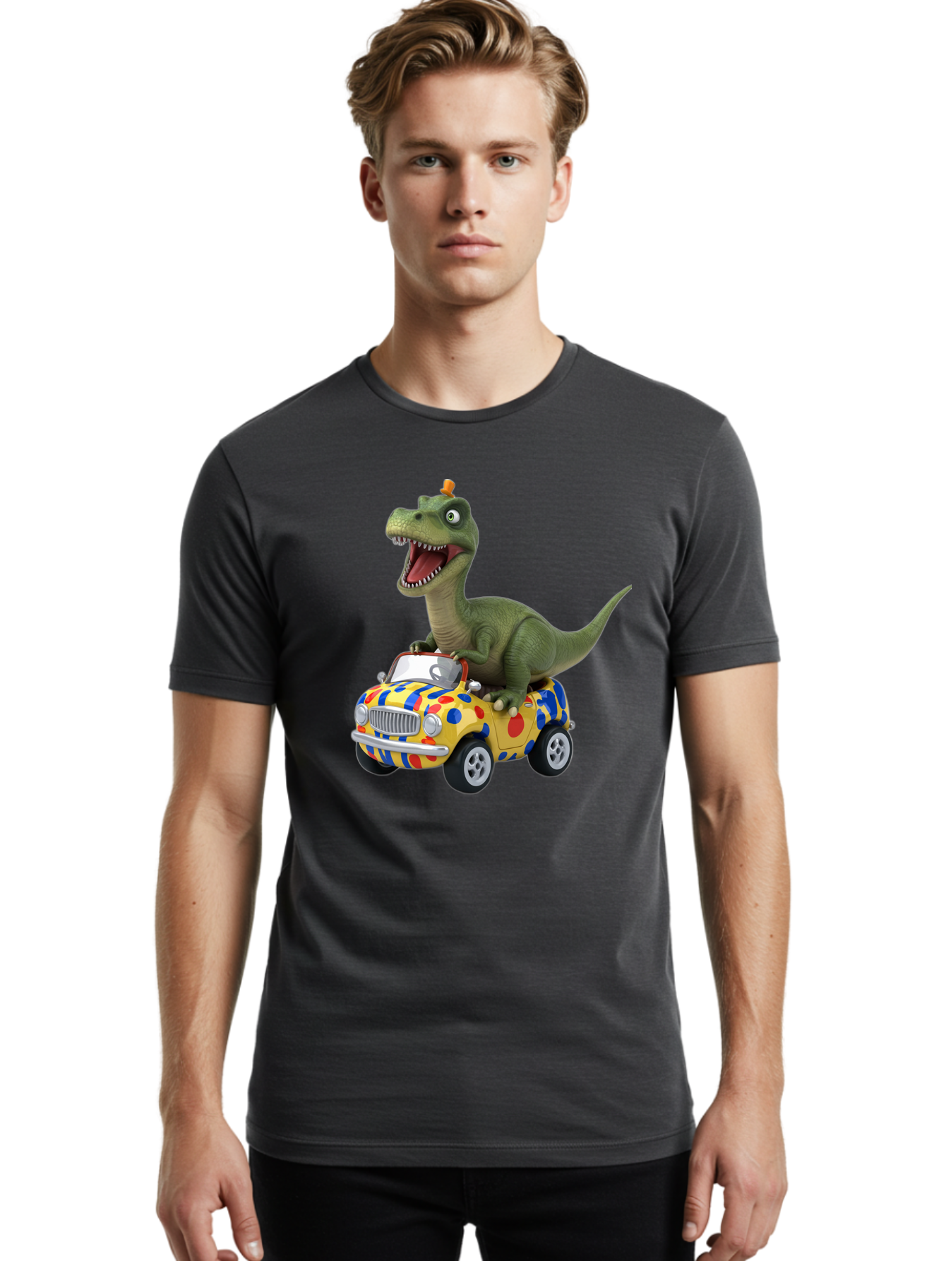 Dino-In-Car Men'S Graphic Tee, 100% Cotton, Comfortable Casual Summer Wear, Machine Washable, Vintage Camera, Old Camera, Antique Camera, Black Camera, Classic Photography, Photography Equipment, Nostalgic Device, Film Camera, Camera Art Bah915
