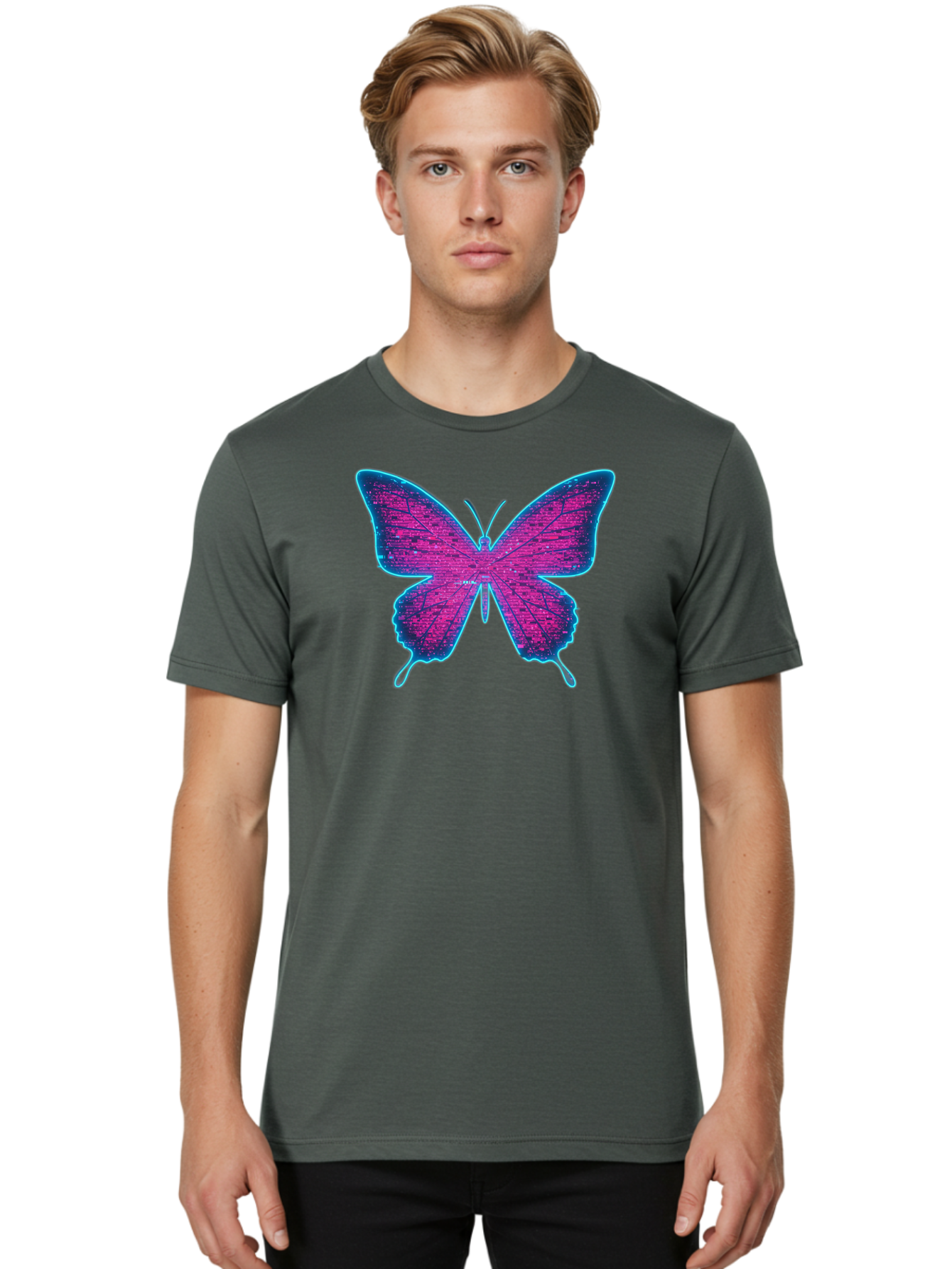 Dna-Butterfly Men'S Graphic Tee, 100% Cotton, Comfortable Casual Summer Wear, Machine Washable, Vintage Camera, Old Camera, Antique Camera, Black Camera, Classic Photography, Photography Equipment, Nostalgic Device, Film Camera, Camera Art Bah937