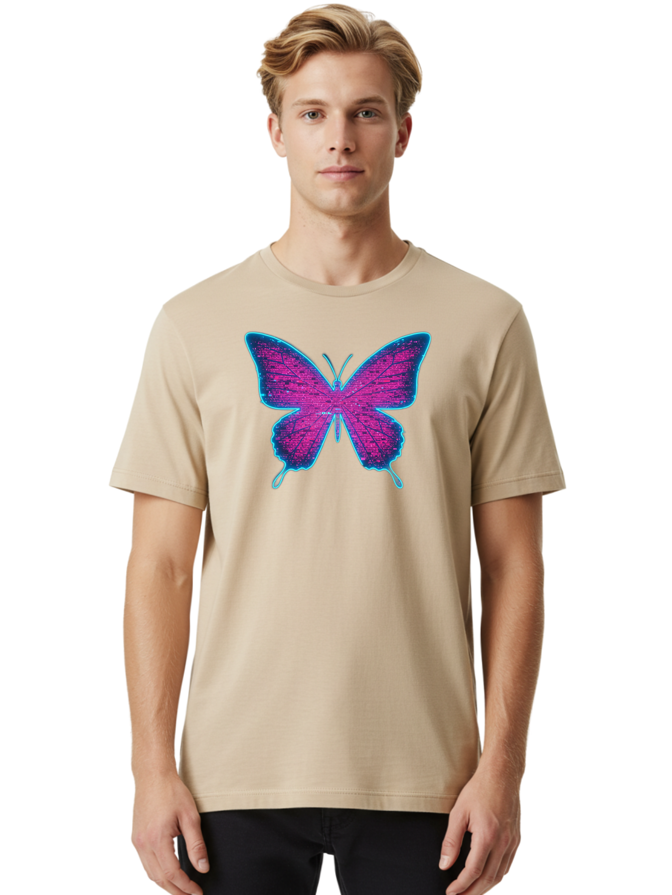Dna-Butterfly Men'S Graphic Tee, 100% Cotton, Comfortable Casual Summer Wear, Machine Washable, Vintage Camera, Old Camera, Antique Camera, Black Camera, Classic Photography, Photography Equipment, Nostalgic Device, Film Camera, Camera Art Bah937