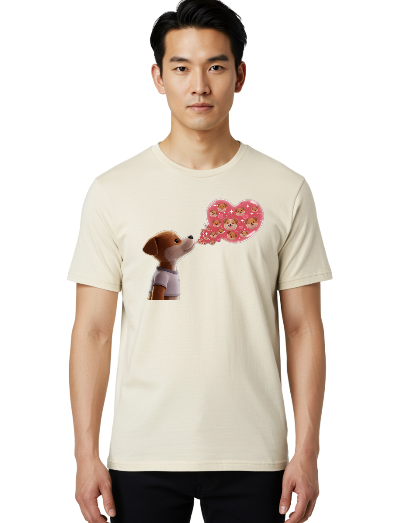 Dog-Blowing-Heart-Kisses Men'S Graphic Tee, 100% Cotton, Comfortable Casual Summer Wear, Machine Washable, Vintage Camera, Old Camera, Antique Camera, Black Camera, Classic Photography, Photography Equipment, Nostalgic Device, Film Camera, Bah940