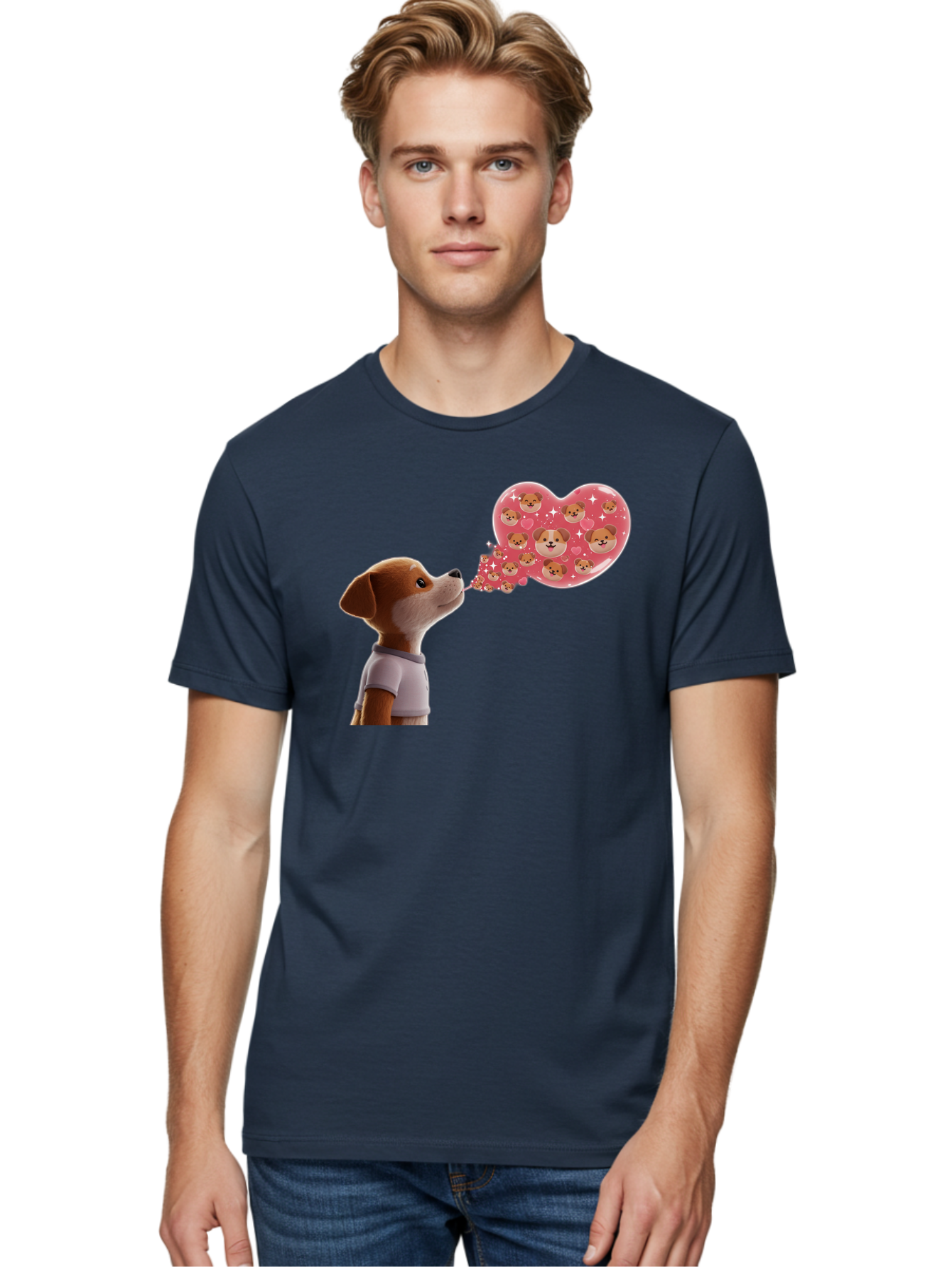 Dog-Blowing-Heart-Kisses Men'S Graphic Tee, 100% Cotton, Comfortable Casual Summer Wear, Machine Washable, Vintage Camera, Old Camera, Antique Camera, Black Camera, Classic Photography, Photography Equipment, Nostalgic Device, Film Camera, Bah940