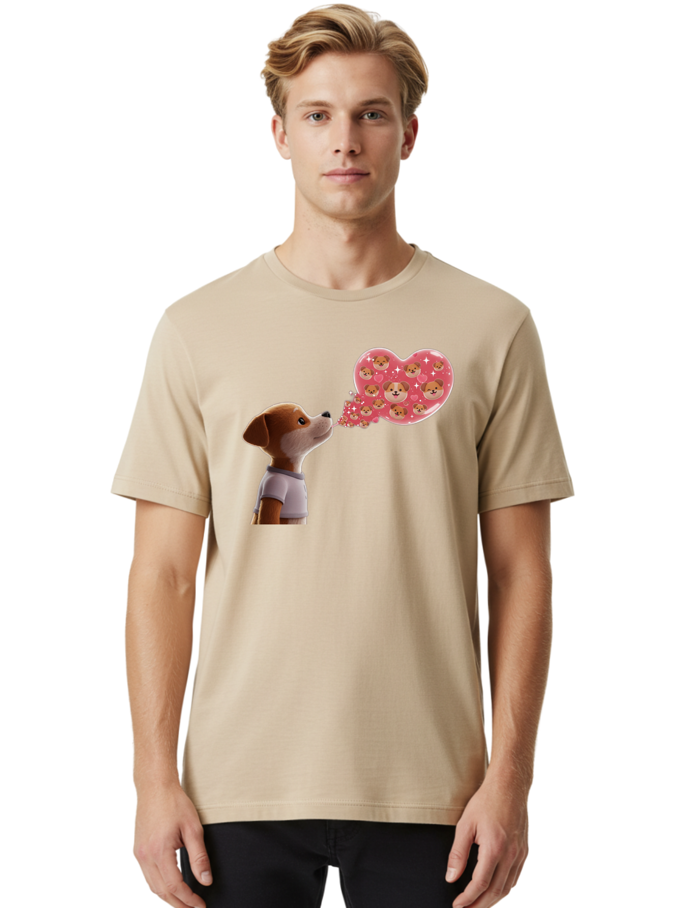 Dog-Blowing-Heart-Kisses Men'S Graphic Tee, 100% Cotton, Comfortable Casual Summer Wear, Machine Washable, Vintage Camera, Old Camera, Antique Camera, Black Camera, Classic Photography, Photography Equipment, Nostalgic Device, Film Camera, Bah940