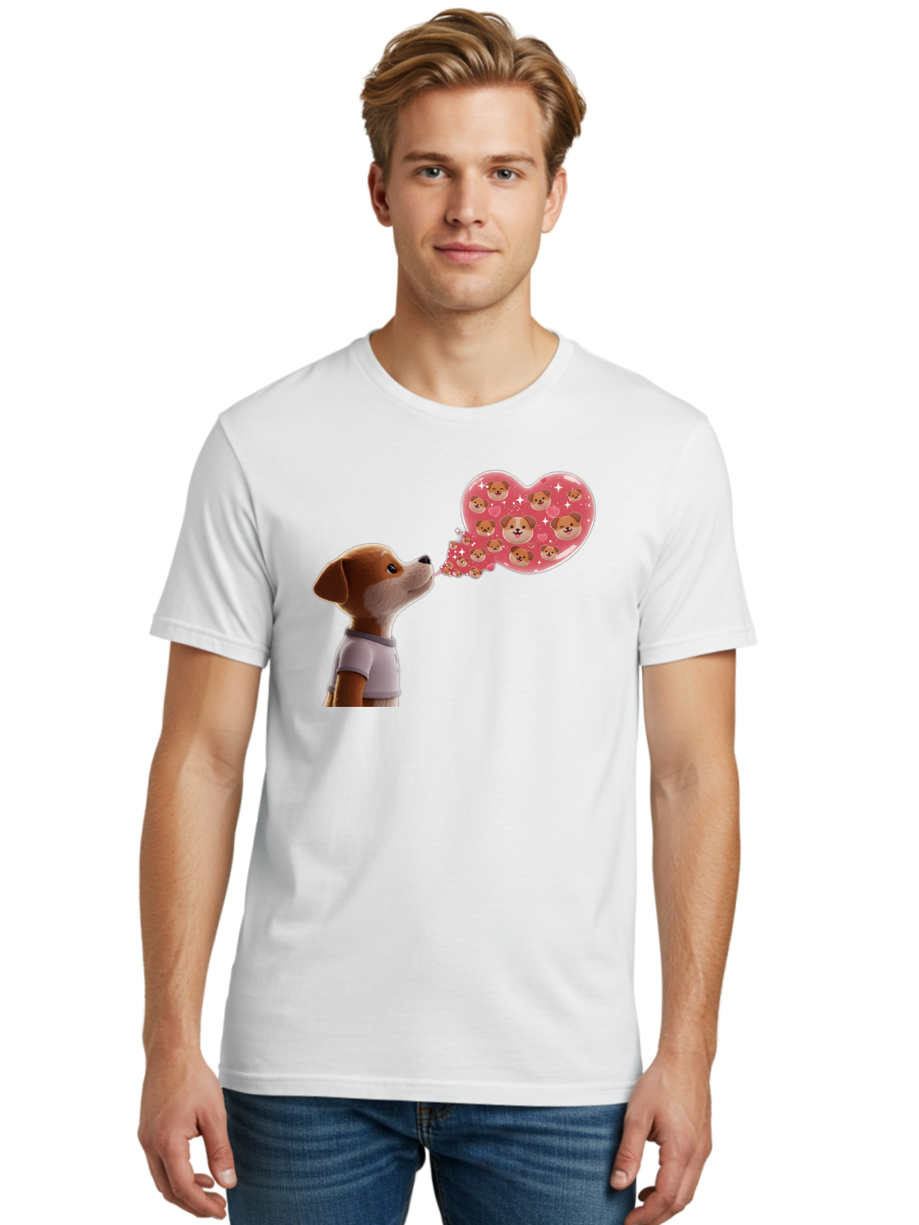 Dog-Blowing-Heart-Kisses Men'S Graphic Tee, 100% Cotton, Comfortable Casual Summer Wear, Machine Washable, Vintage Camera, Old Camera, Antique Camera, Black Camera, Classic Photography, Photography Equipment, Nostalgic Device, Film Camera, Bah940