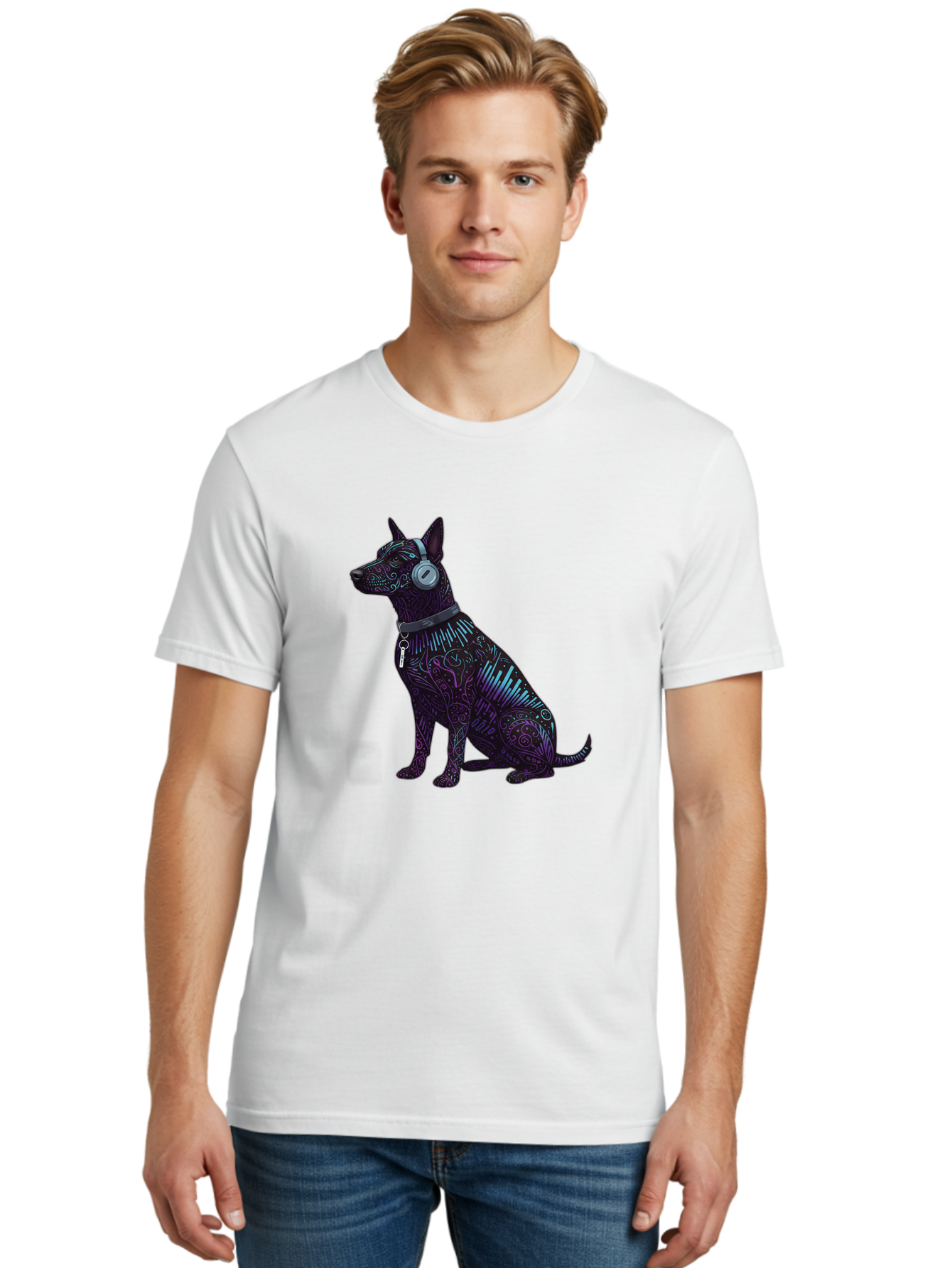 Dog-Wearing-Headphones-1 Men'S Graphic Tee, 100% Cotton, Comfortable Casual Summer Wear, Machine Washable, Vintage Camera, Old Camera, Antique Camera, Black Camera, Classic Photography, Photography Equipment, Nostalgic Device, Film Camera, Bah944