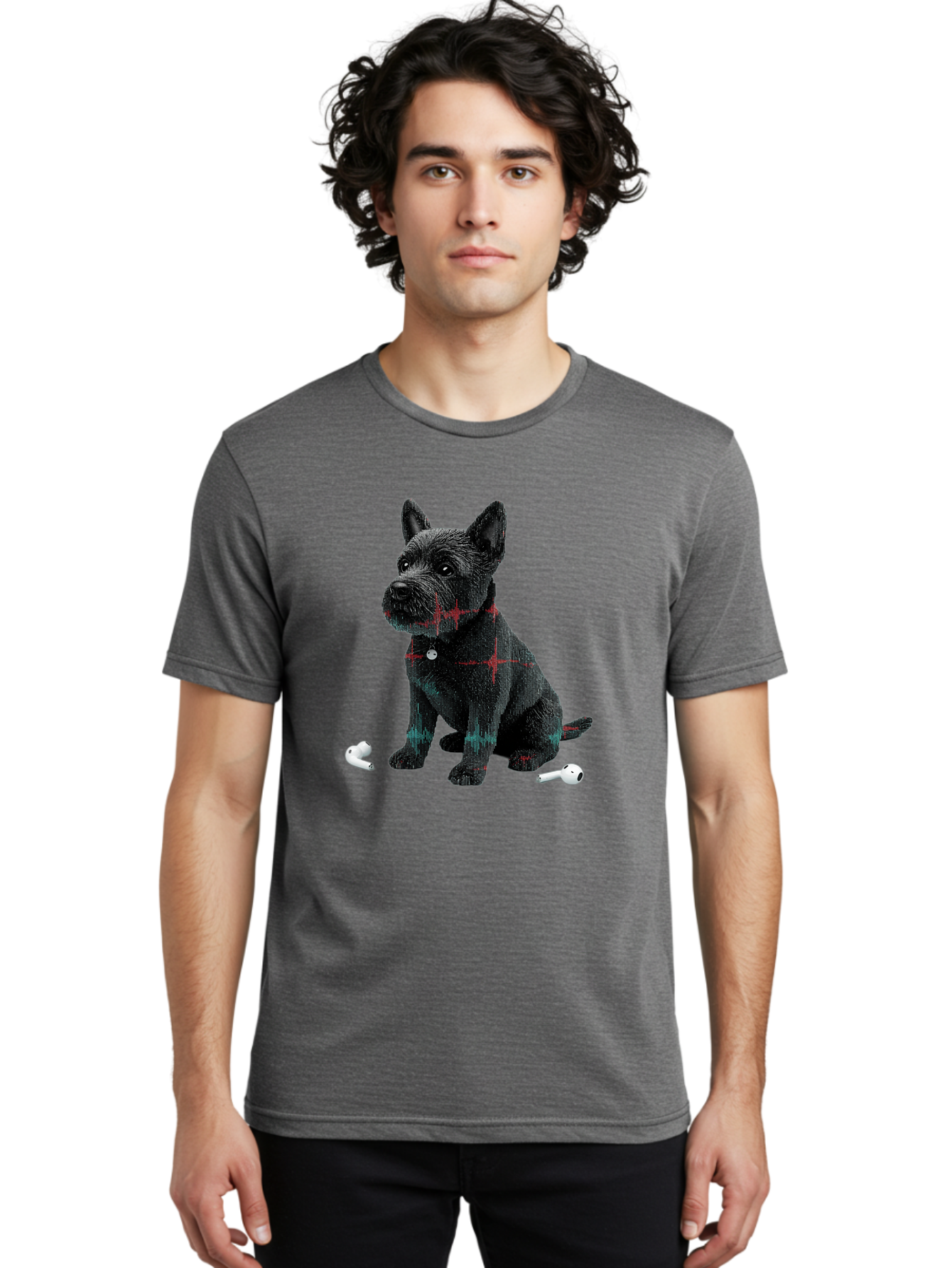 Dog-With-Earbuds Men'S Graphic Tee, 100% Cotton, Comfortable Casual Summer Wear, Machine Washable, Vintage Camera, Old Camera, Antique Camera, Black Camera, Classic Photography, Photography Equipment, Nostalgic Device, Film Camera, Camera Art Bah947