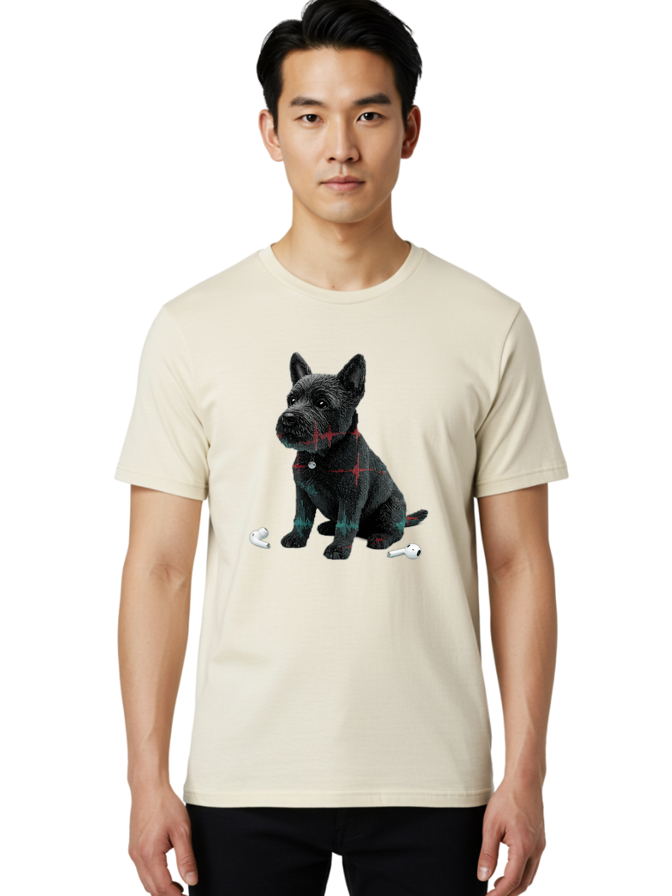 Dog-With-Earbuds Men'S Graphic Tee, 100% Cotton, Comfortable Casual Summer Wear, Machine Washable, Vintage Camera, Old Camera, Antique Camera, Black Camera, Classic Photography, Photography Equipment, Nostalgic Device, Film Camera, Camera Art Bah947
