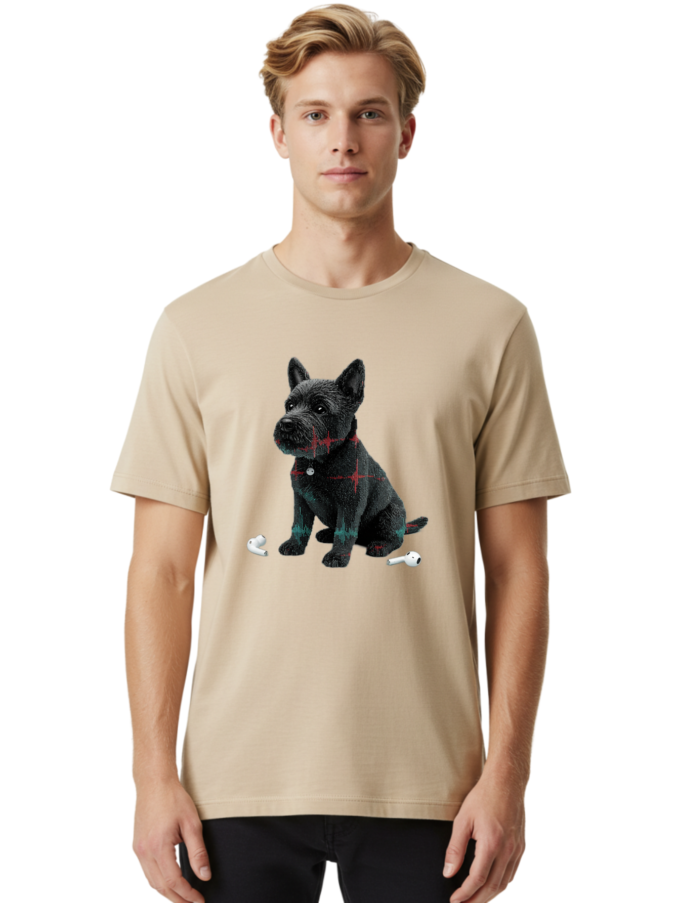 Dog-With-Earbuds Men'S Graphic Tee, 100% Cotton, Comfortable Casual Summer Wear, Machine Washable, Vintage Camera, Old Camera, Antique Camera, Black Camera, Classic Photography, Photography Equipment, Nostalgic Device, Film Camera, Camera Art Bah947