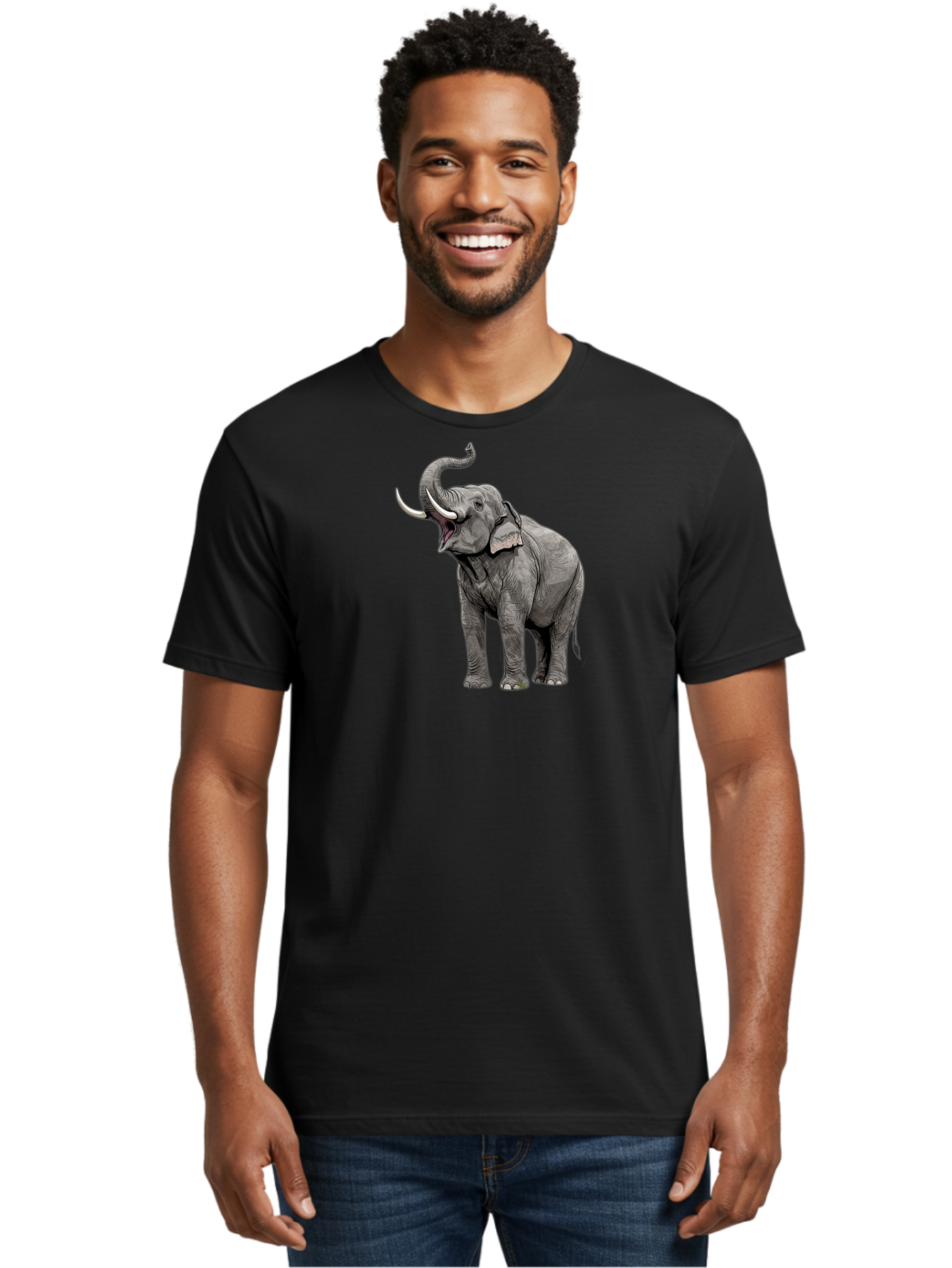 Elephant-1 Men'S Graphic Tee, 100% Cotton, Comfortable Casual Summer Wear, Machine Washable, Vintage Camera, Old Camera, Antique Camera, Black Camera, Classic Photography, Photography Equipment, Nostalgic Device, Film Camera, Camera Art Bah966