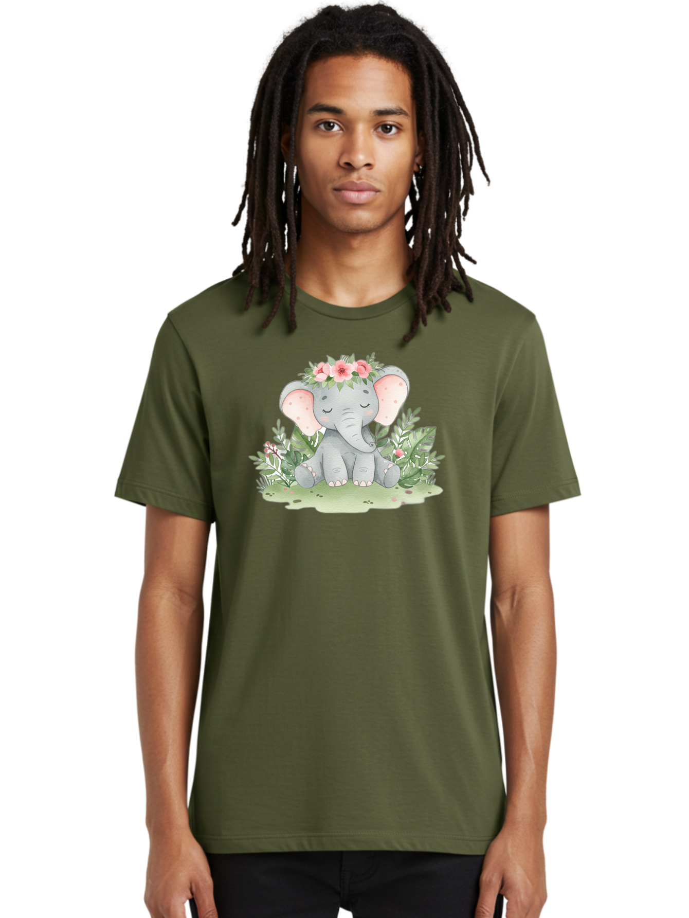 Elephant-With-Floral-Crown Men'S Graphic Tee, 100% Cotton, Comfortable Casual Summer Wear, Machine Washable, Vintage Camera, Old Camera, Antique Camera, Black Camera, Classic Photography, Photography Equipment, Nostalgic Device, Film Camera, Bah972