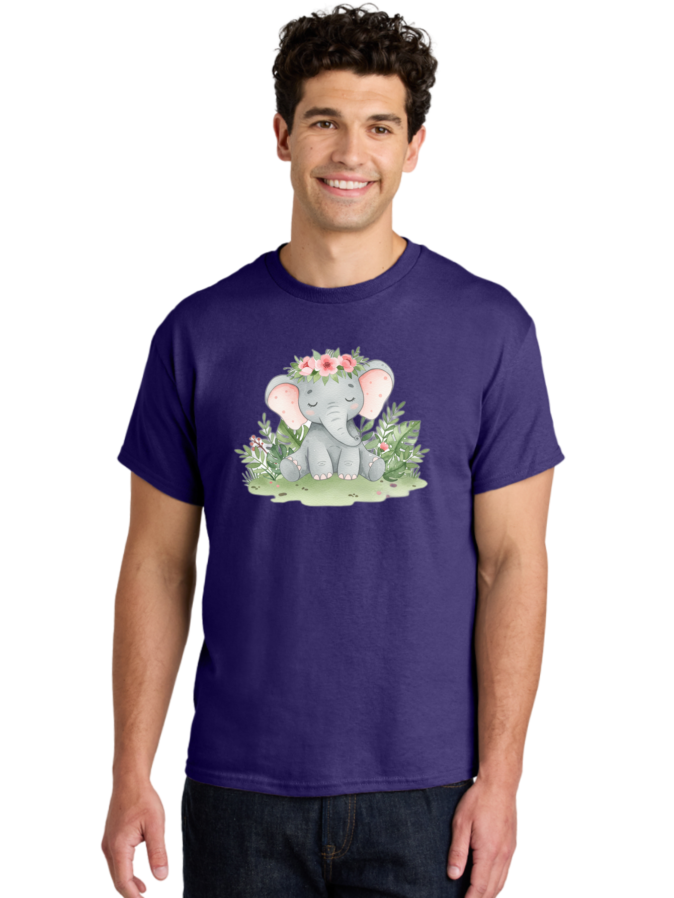 Elephant-With-Floral-Crown Men'S Graphic Tee, 100% Cotton, Comfortable Casual Summer Wear, Machine Washable, Vintage Camera, Old Camera, Antique Camera, Black Camera, Classic Photography, Photography Equipment, Nostalgic Device, Film Camera, Bah972