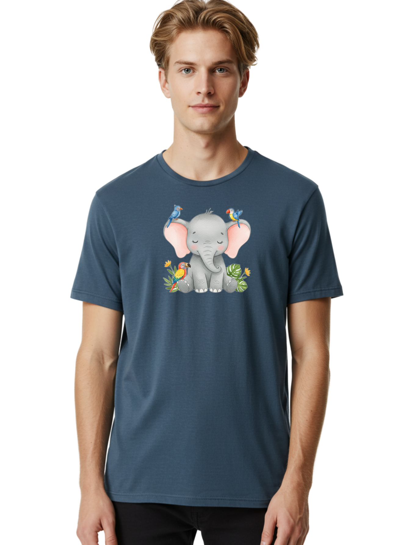 Elephant-With-Parrots Men'S Graphic Tee, 100% Cotton, Comfortable Casual Summer Wear, Machine Washable, Vintage Camera, Old Camera, Antique Camera, Black Camera, Classic Photography, Photography Equipment, Nostalgic Device, Film Camera, Bah974