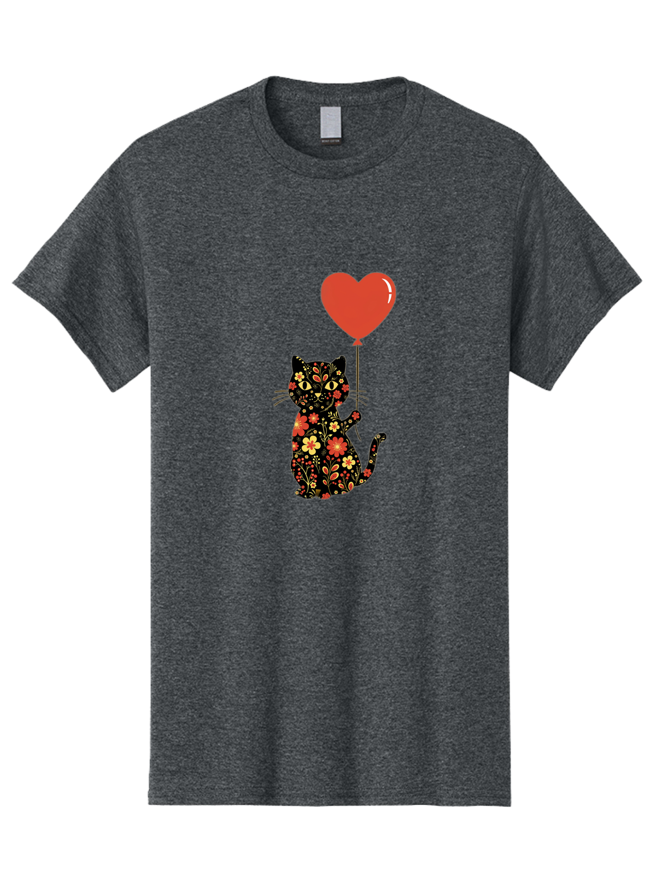 Floral-Cat-Heart-Balloon-1 Men'S Graphic Tee, 100% Cotton, Comfortable Casual Summer Wear, Machine Washable, Vintage Camera, Old Camera, Antique Camera, Black Camera, Classic Photography, Photography Equipment, Nostalgic Device, Film Camera, Bah996