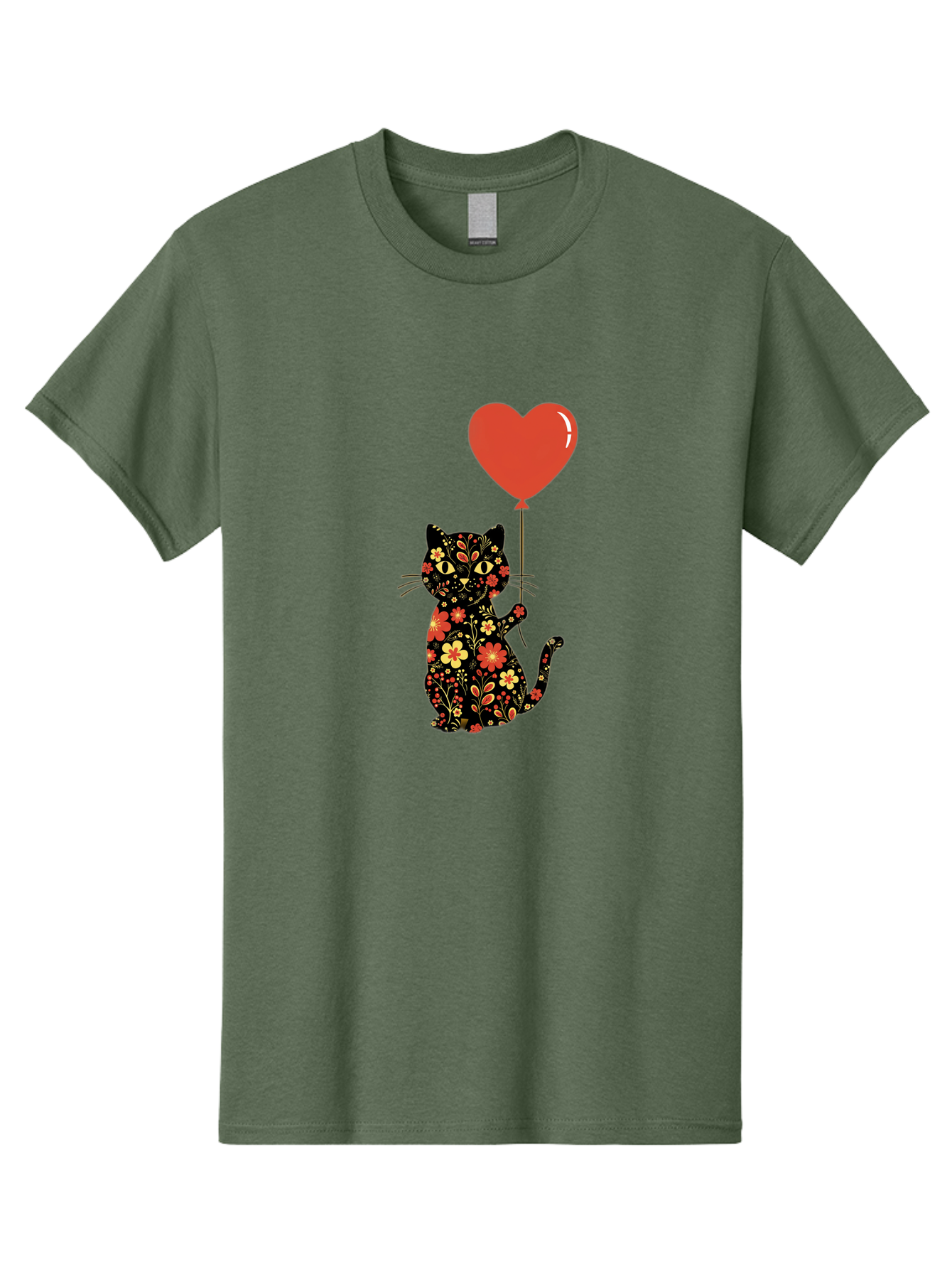 Floral-Cat-Heart-Balloon-1 Men'S Graphic Tee, 100% Cotton, Comfortable Casual Summer Wear, Machine Washable, Vintage Camera, Old Camera, Antique Camera, Black Camera, Classic Photography, Photography Equipment, Nostalgic Device, Film Camera, Bah996