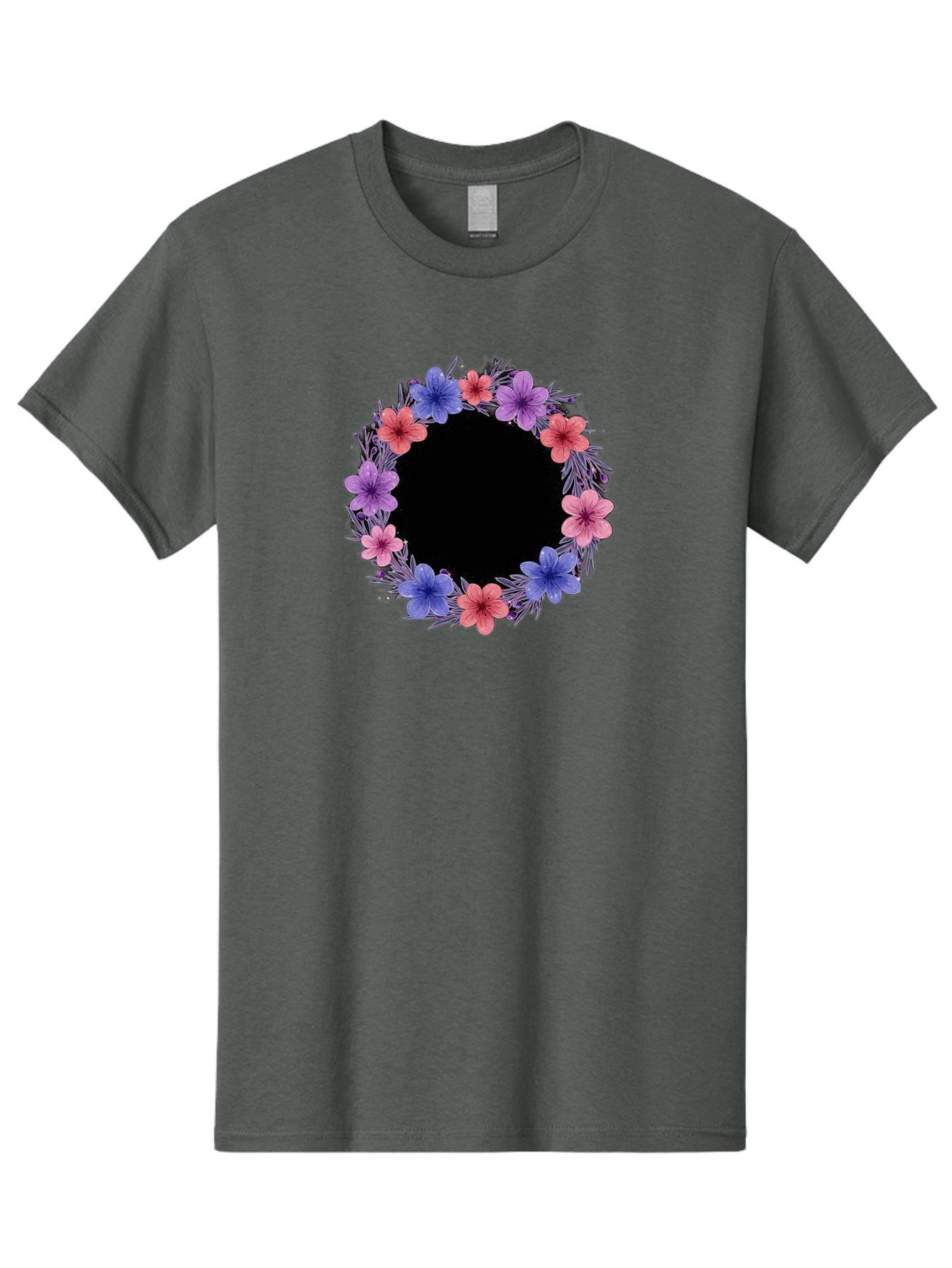 Floral-Wreath-3 Men'S Graphic Tee, 100% Cotton, Comfortable Casual Summer Wear, Machine Washable, Vintage Camera, Old Camera, Antique Camera, Black Camera, Classic Photography, Photography Equipment, Nostalgic Device, Film Camera, Camera Art Bai004