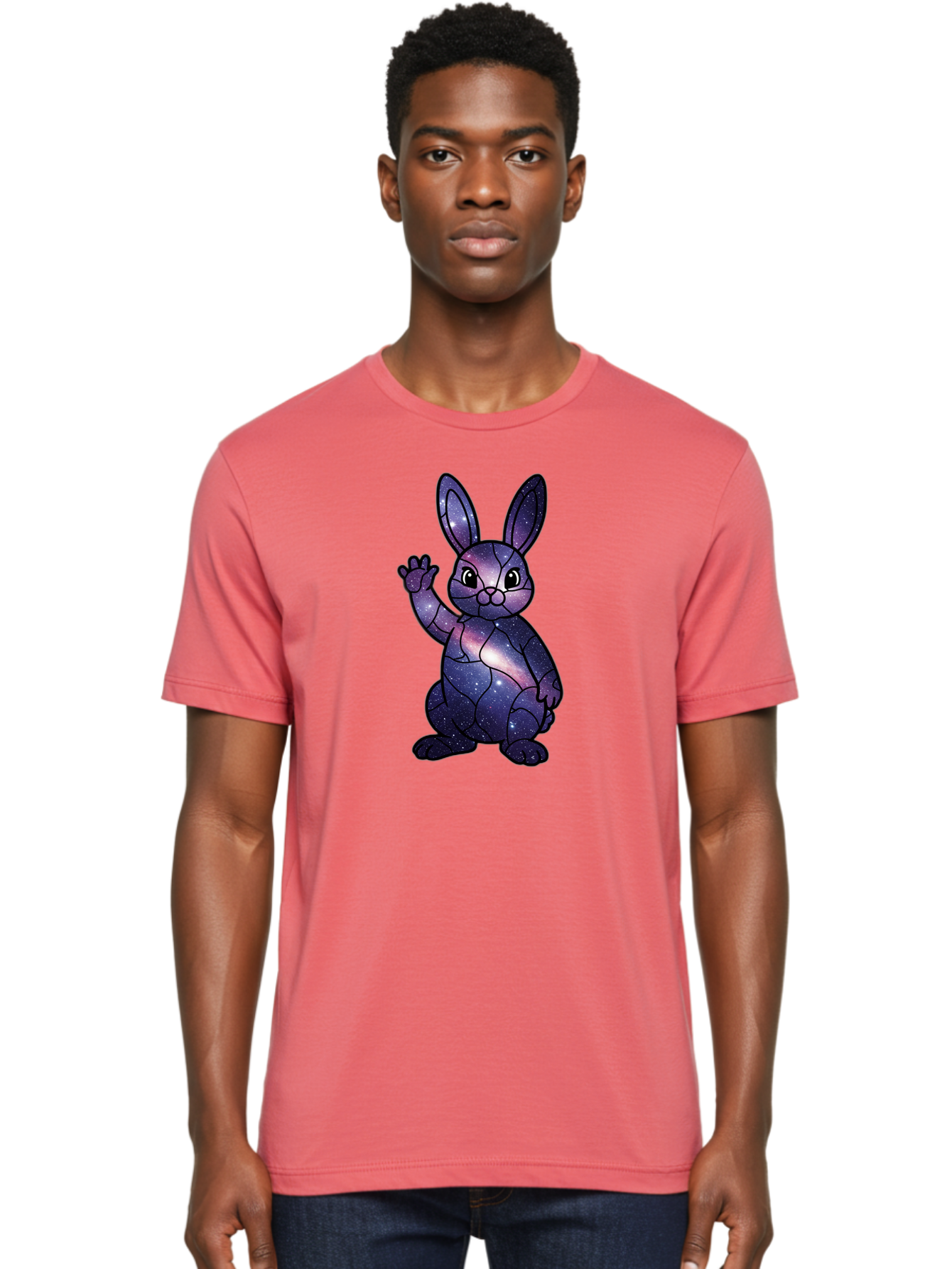 Galaxy-Bunny-1 Men'S Graphic Tee, 100% Cotton, Comfortable Casual Summer Wear, Machine Washable, Vintage Camera, Old Camera, Antique Camera, Black Camera, Classic Photography, Photography Equipment, Nostalgic Device, Film Camera, Camera Art Bai013