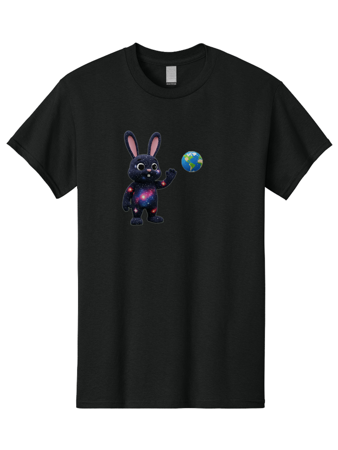 Galaxy-Bunny-2 Men'S Graphic Tee, 100% Cotton, Comfortable Casual Summer Wear, Machine Washable, Vintage Camera, Old Camera, Antique Camera, Black Camera, Classic Photography, Photography Equipment, Nostalgic Device, Film Camera, Camera Art Bai014