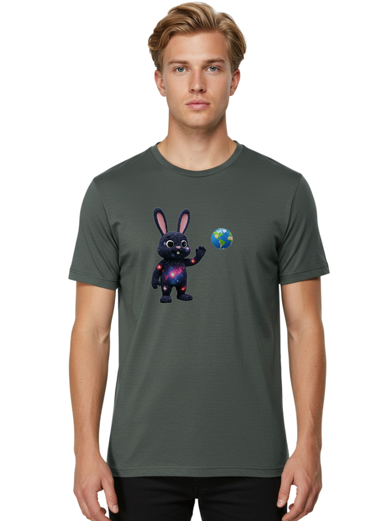 Galaxy-Bunny-2 Men'S Graphic Tee, 100% Cotton, Comfortable Casual Summer Wear, Machine Washable, Vintage Camera, Old Camera, Antique Camera, Black Camera, Classic Photography, Photography Equipment, Nostalgic Device, Film Camera, Camera Art Bai014