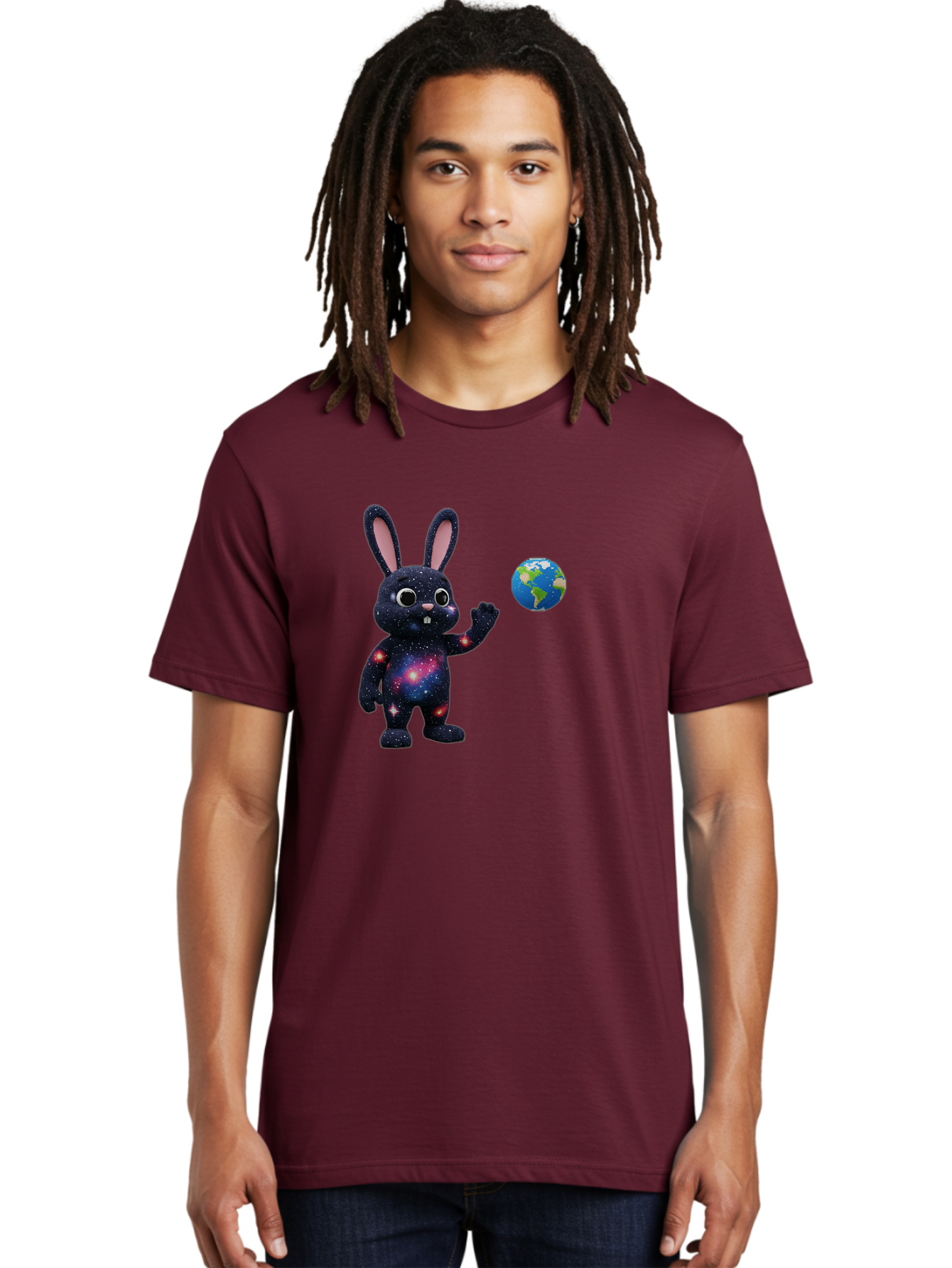 Galaxy-Bunny-2 Men'S Graphic Tee, 100% Cotton, Comfortable Casual Summer Wear, Machine Washable, Vintage Camera, Old Camera, Antique Camera, Black Camera, Classic Photography, Photography Equipment, Nostalgic Device, Film Camera, Camera Art Bai014