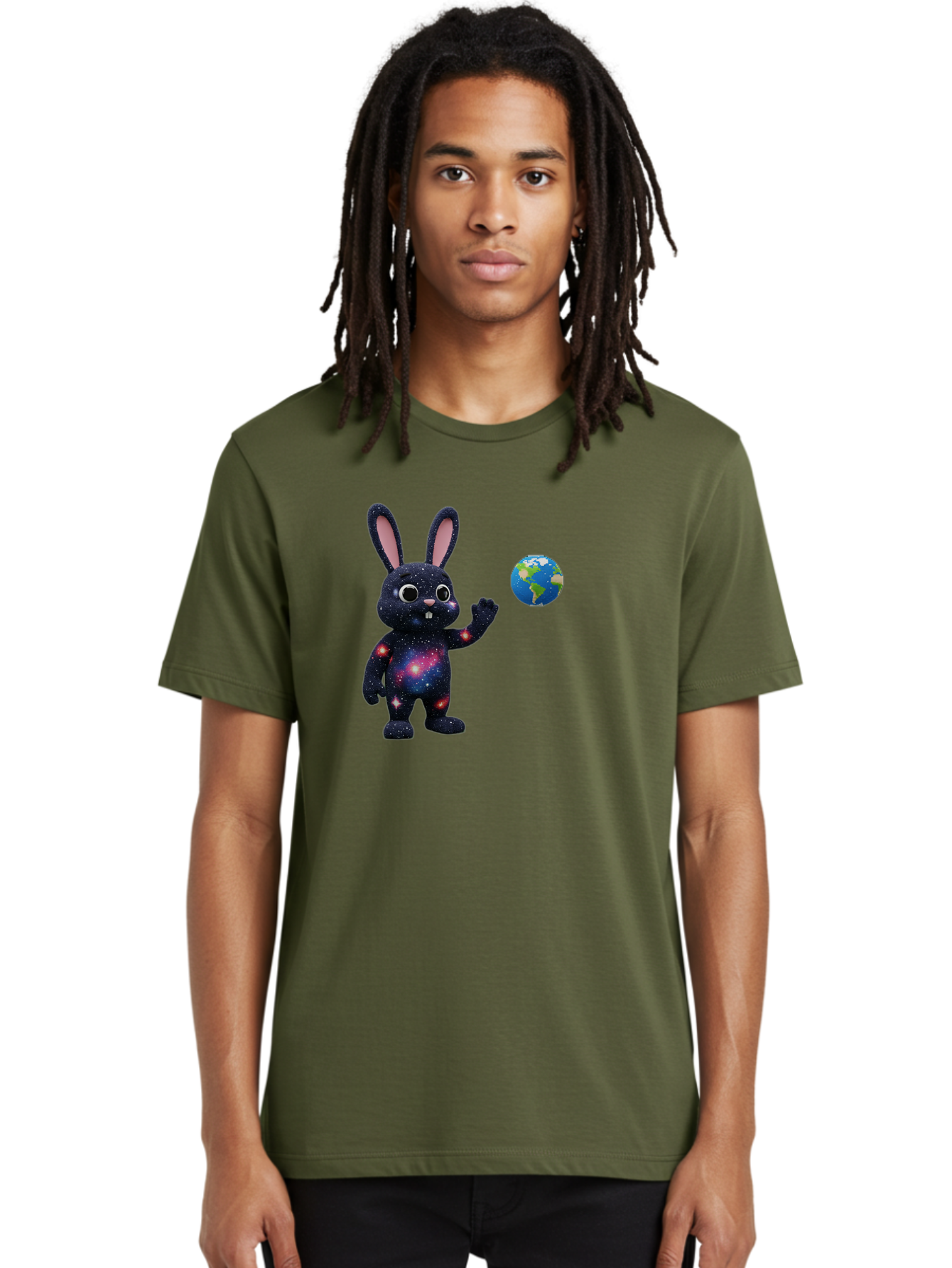Galaxy-Bunny-2 Men'S Graphic Tee, 100% Cotton, Comfortable Casual Summer Wear, Machine Washable, Vintage Camera, Old Camera, Antique Camera, Black Camera, Classic Photography, Photography Equipment, Nostalgic Device, Film Camera, Camera Art Bai014