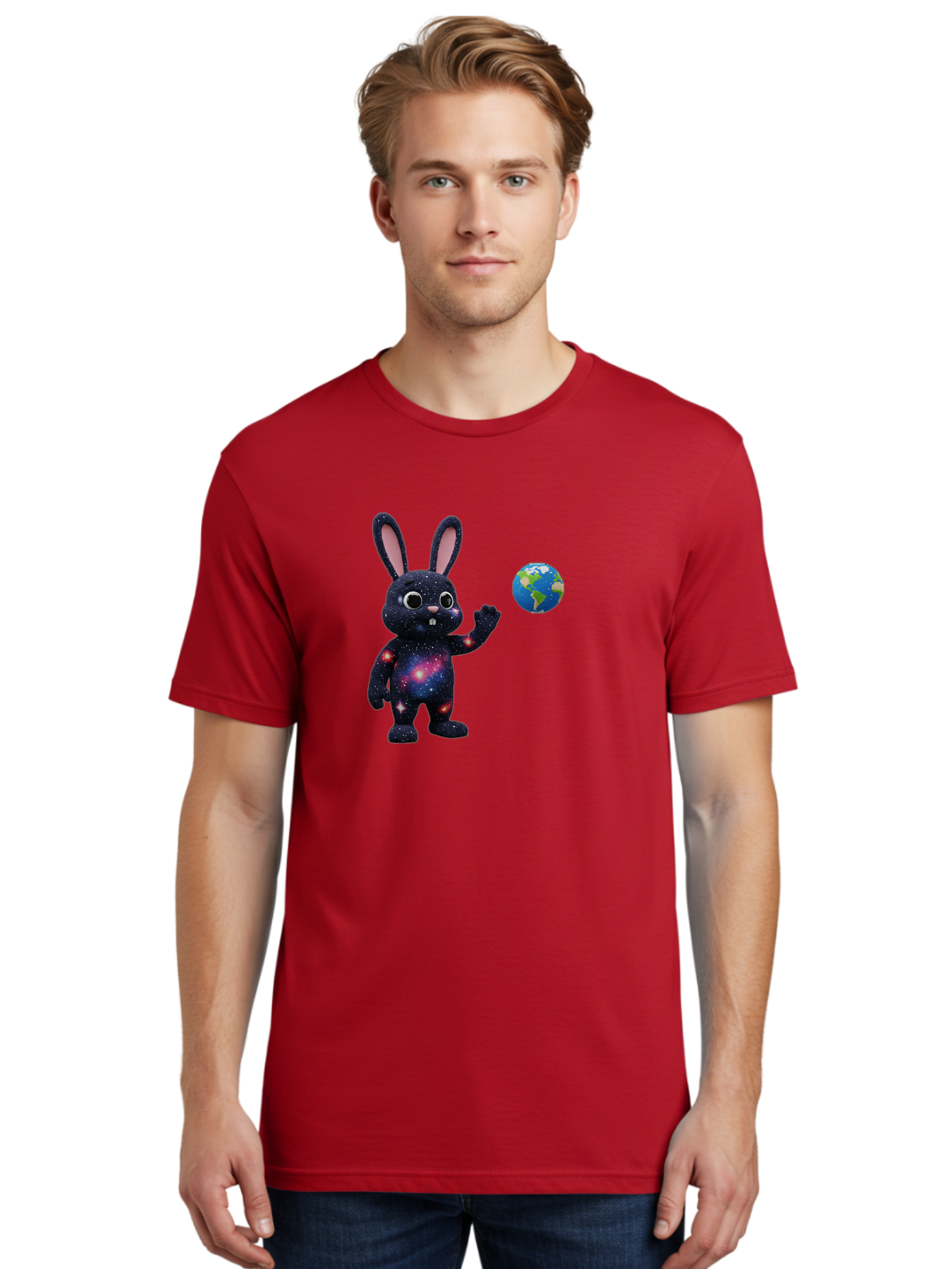 Galaxy-Bunny-2 Men'S Graphic Tee, 100% Cotton, Comfortable Casual Summer Wear, Machine Washable, Vintage Camera, Old Camera, Antique Camera, Black Camera, Classic Photography, Photography Equipment, Nostalgic Device, Film Camera, Camera Art Bai014