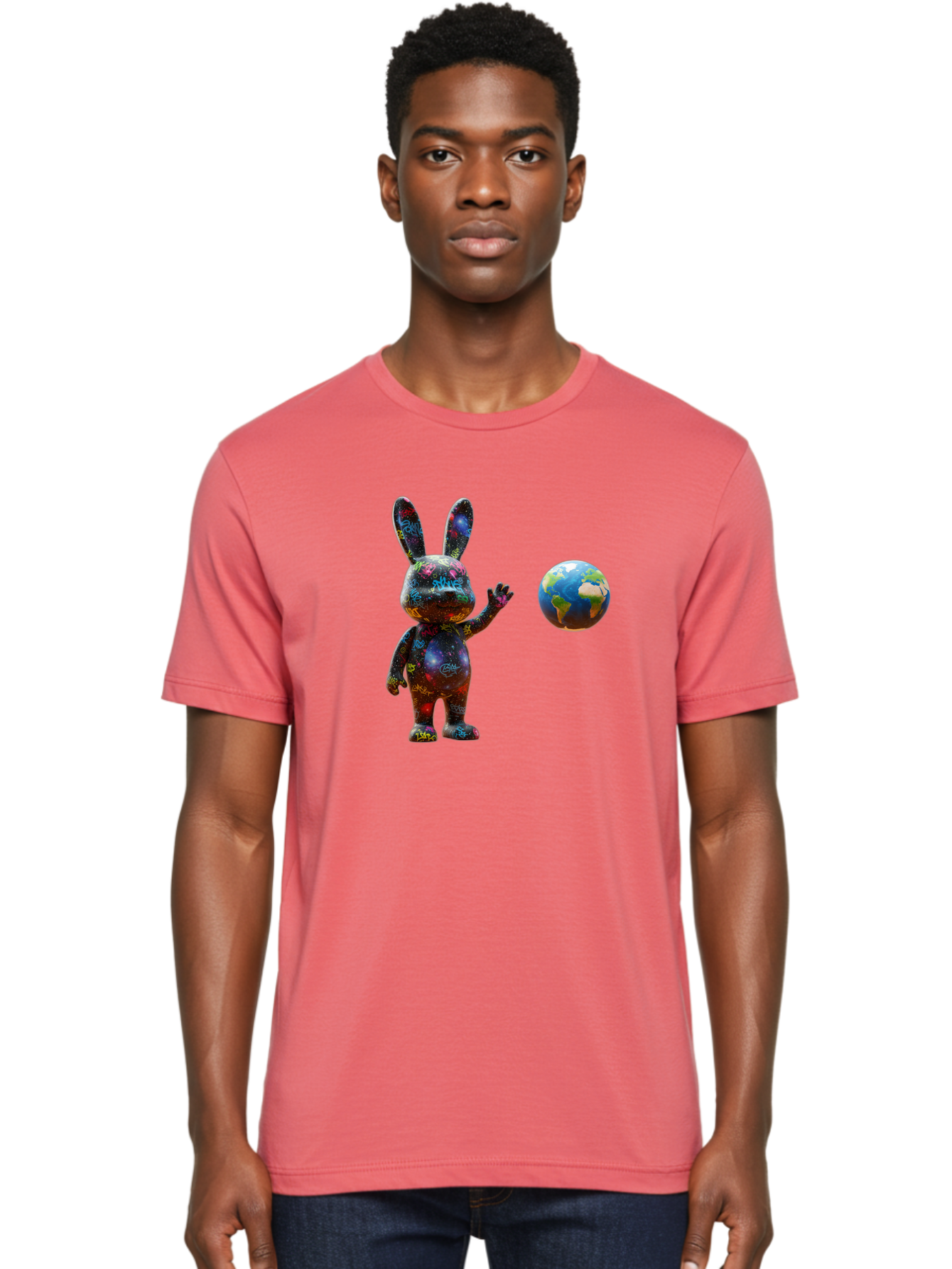 Galaxy-Bunny-3 Men'S Graphic Tee, 100% Cotton, Comfortable Casual Summer Wear, Machine Washable, Vintage Camera, Old Camera, Antique Camera, Black Camera, Classic Photography, Photography Equipment, Nostalgic Device, Film Camera, Camera Art Bai015