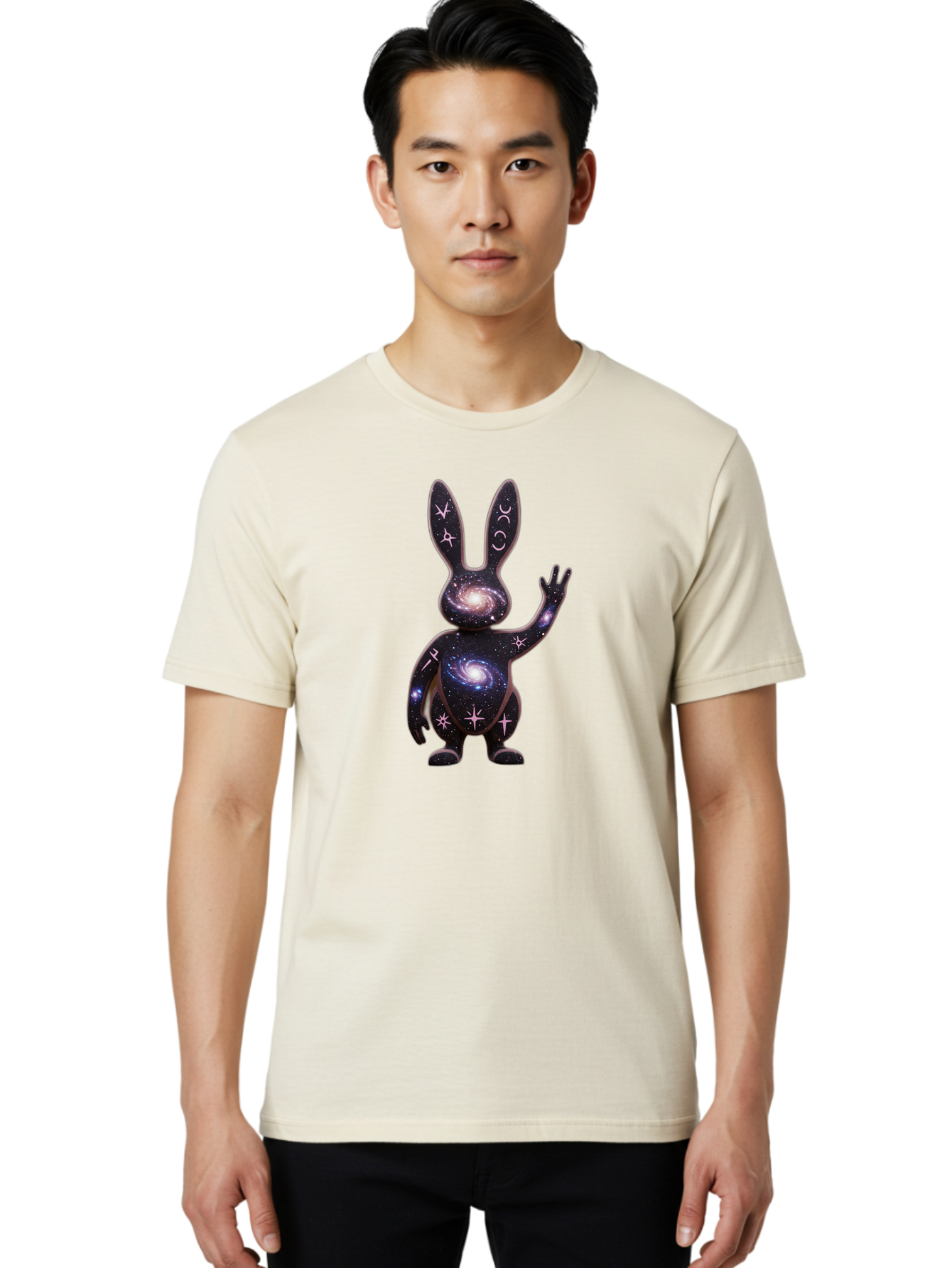 Galaxy-Bunny-4 Men'S Graphic Tee, 100% Cotton, Comfortable Casual Summer Wear, Machine Washable, Vintage Camera, Old Camera, Antique Camera, Black Camera, Classic Photography, Photography Equipment, Nostalgic Device, Film Camera, Camera Art Bai016