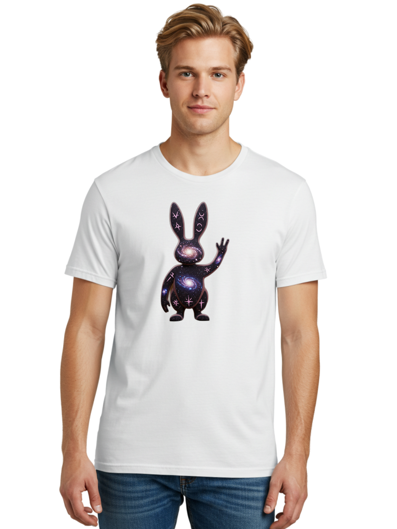 Galaxy-Bunny-4 Men'S Graphic Tee, 100% Cotton, Comfortable Casual Summer Wear, Machine Washable, Vintage Camera, Old Camera, Antique Camera, Black Camera, Classic Photography, Photography Equipment, Nostalgic Device, Film Camera, Camera Art Bai016