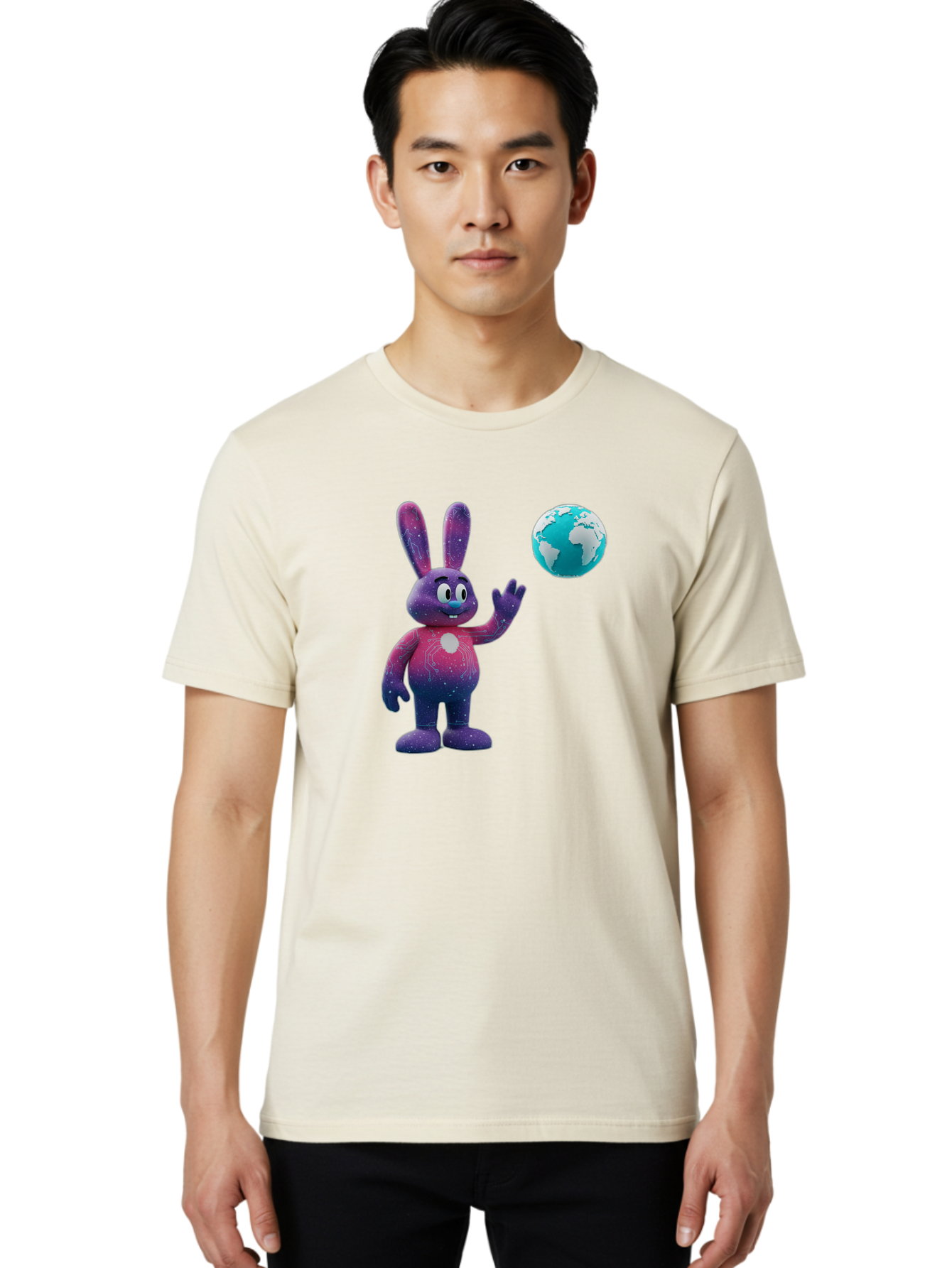 Galaxy-Bunny-5 Men'S Graphic Tee, 100% Cotton, Comfortable Casual Summer Wear, Machine Washable, Vintage Camera, Old Camera, Antique Camera, Black Camera, Classic Photography, Photography Equipment, Nostalgic Device, Film Camera, Camera Art Bai017