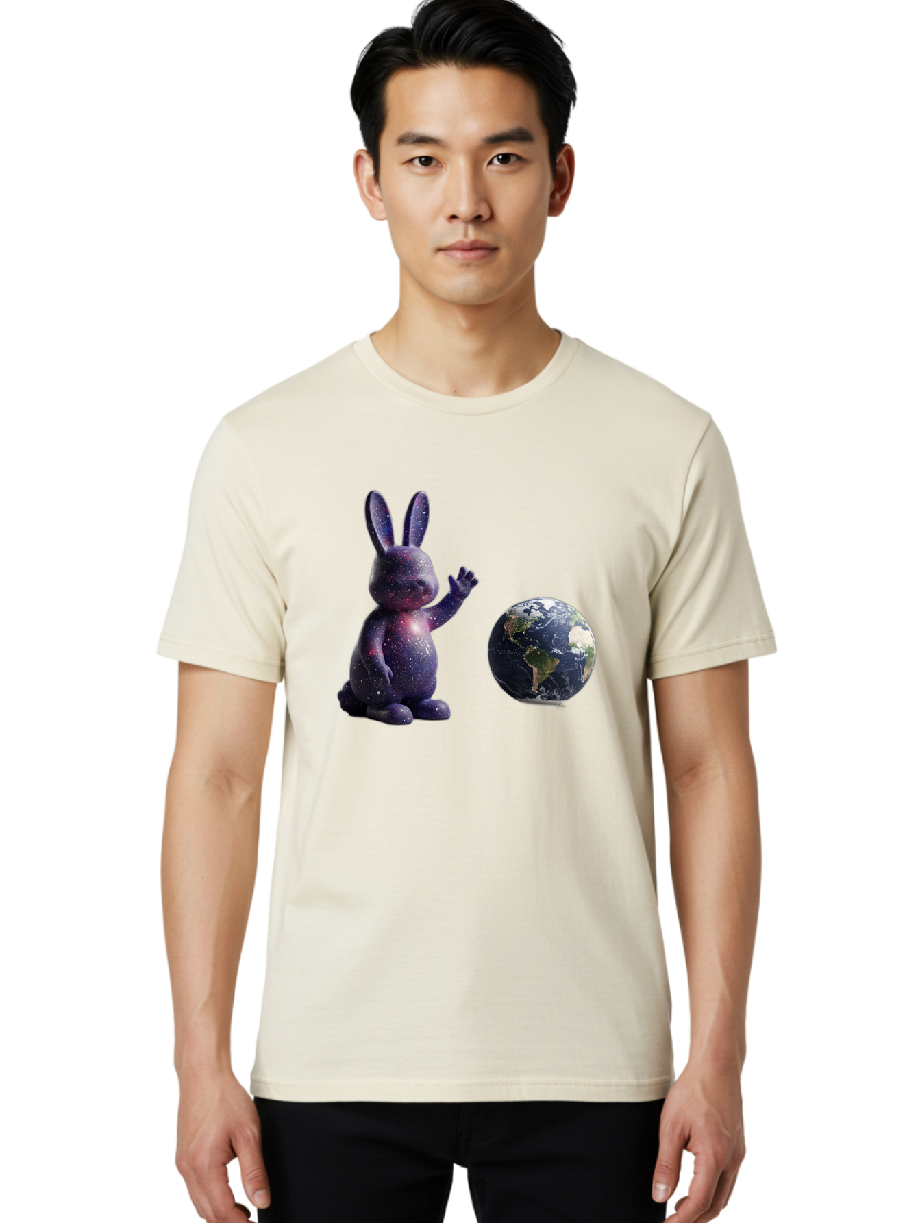 Galaxy-Bunny-6 Men'S Graphic Tee, 100% Cotton, Comfortable Casual Summer Wear, Machine Washable, Vintage Camera, Old Camera, Antique Camera, Black Camera, Classic Photography, Photography Equipment, Nostalgic Device, Film Camera, Camera Art Bai018